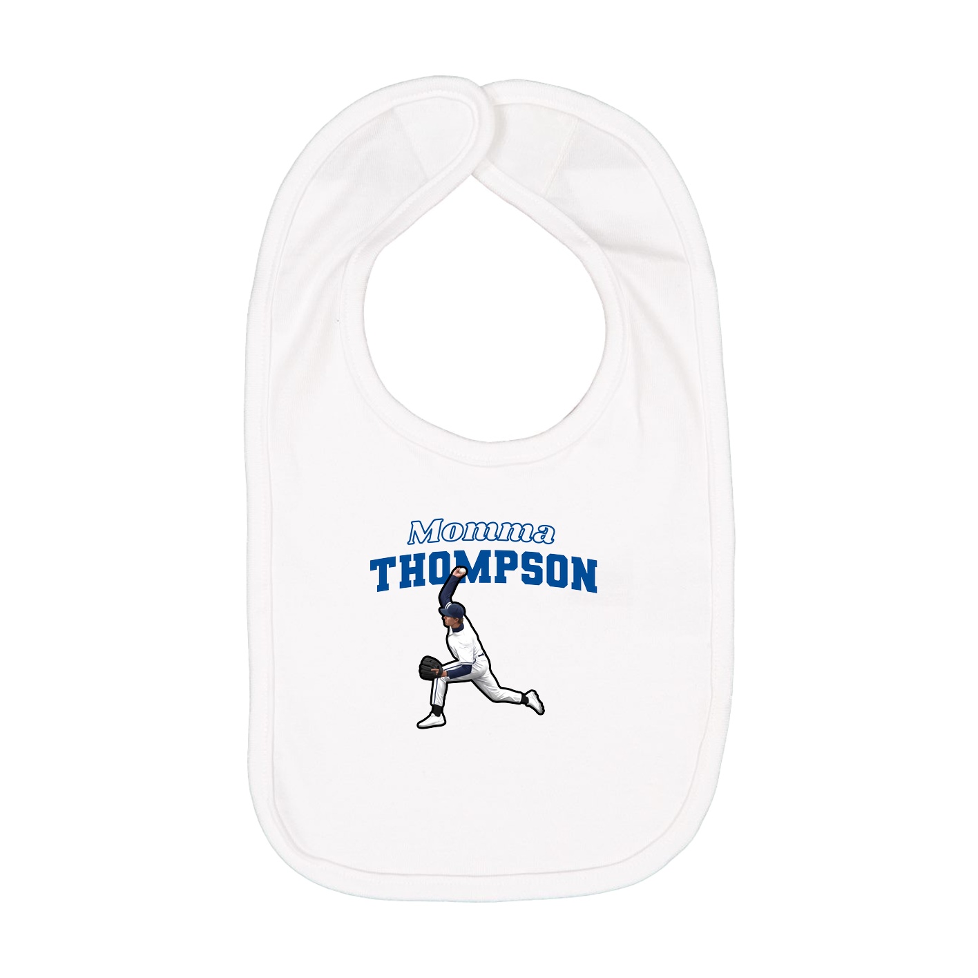 Infant Bib — Mothers Day Block in White