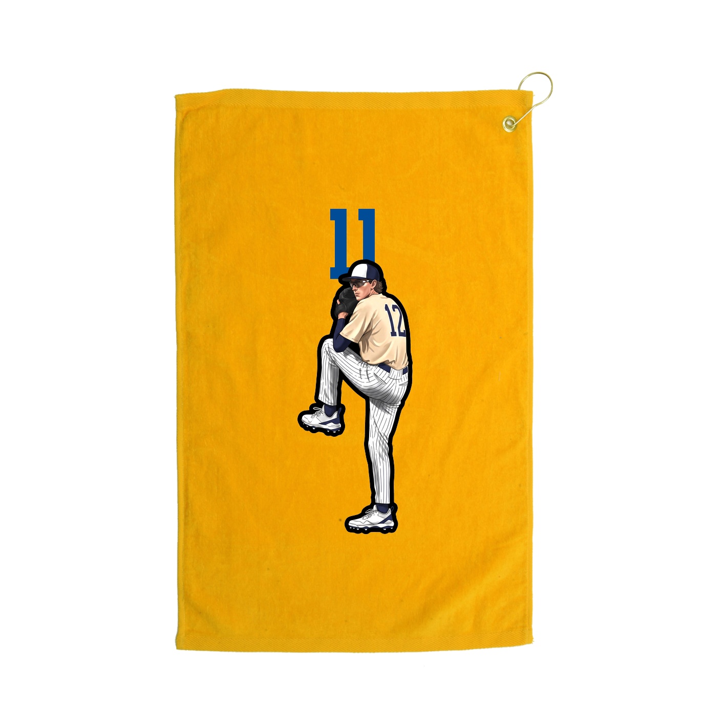 Golf Towel — Number Top in Gold