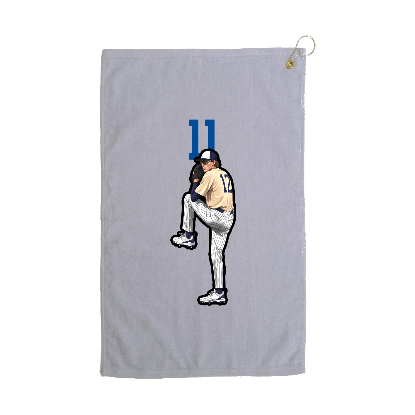 Golf Towel — Number Top in Grey
