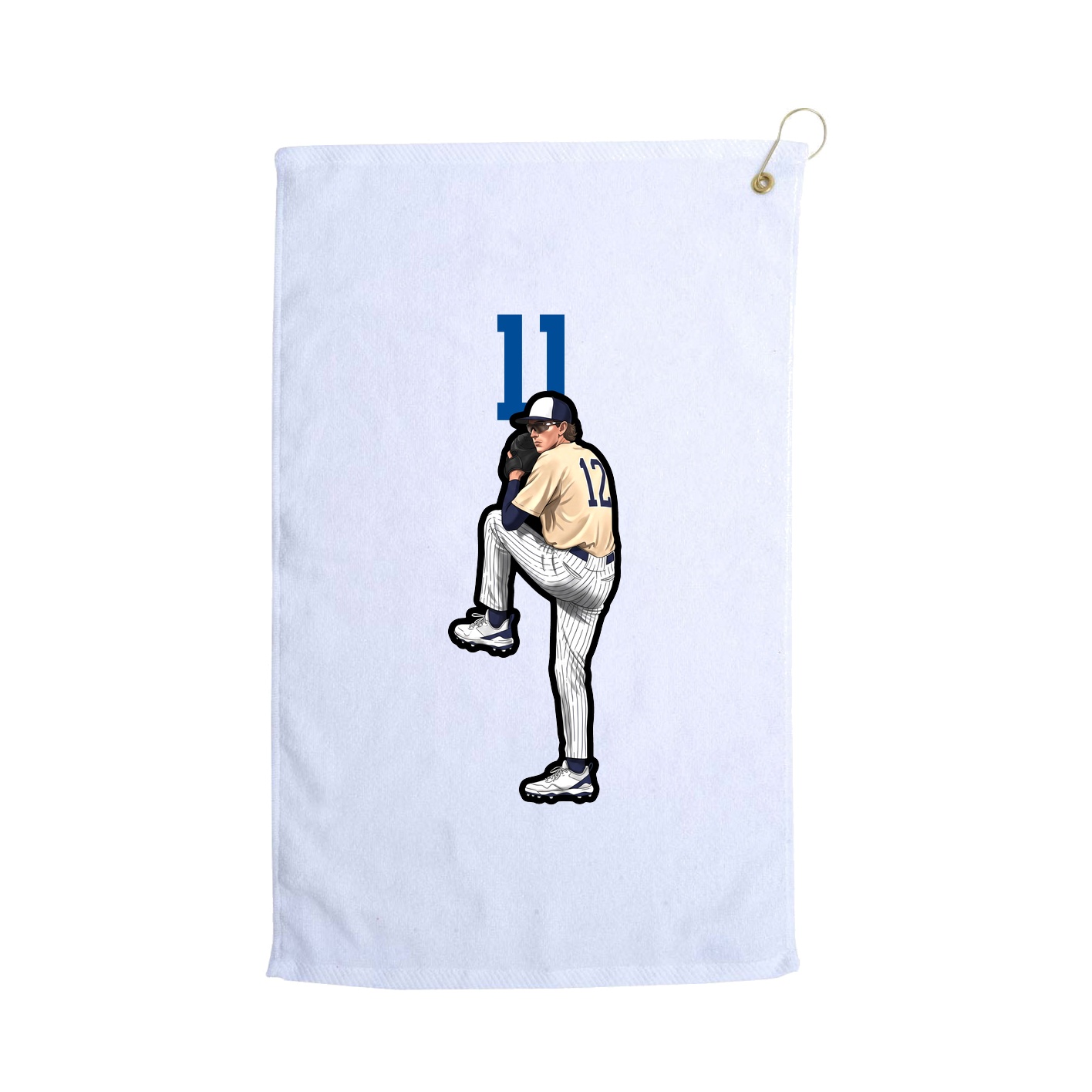 Golf Towel — Number Top in White