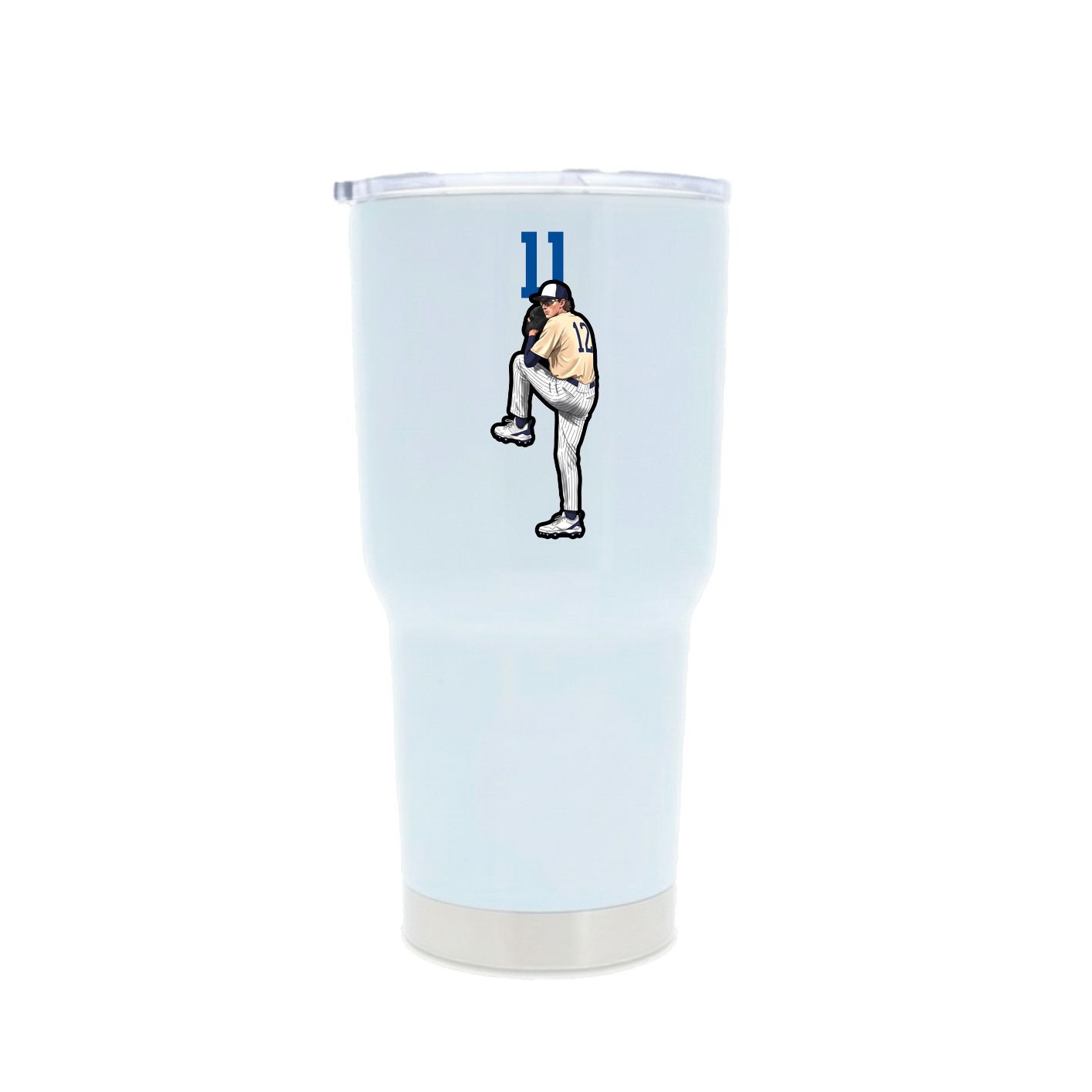 30oz Stainless Steel Tumbler — Number Top in White
