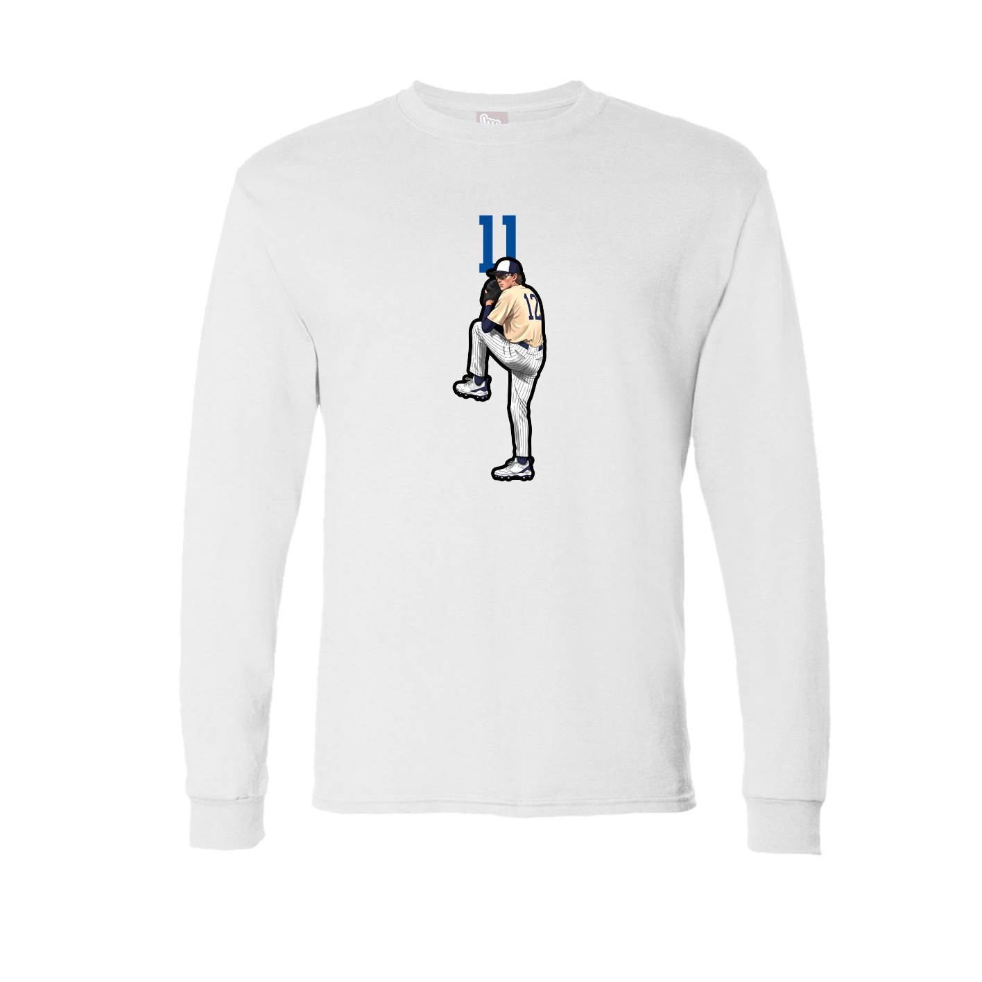 Long Sleeve Tee — Number Top in White