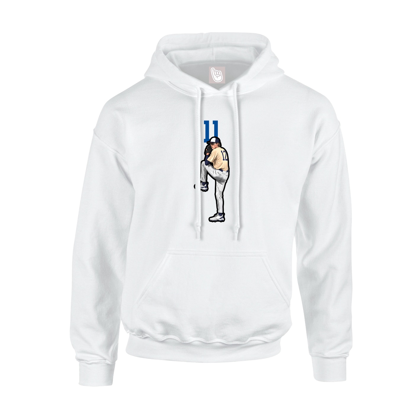 Hoodie — Number Top in White