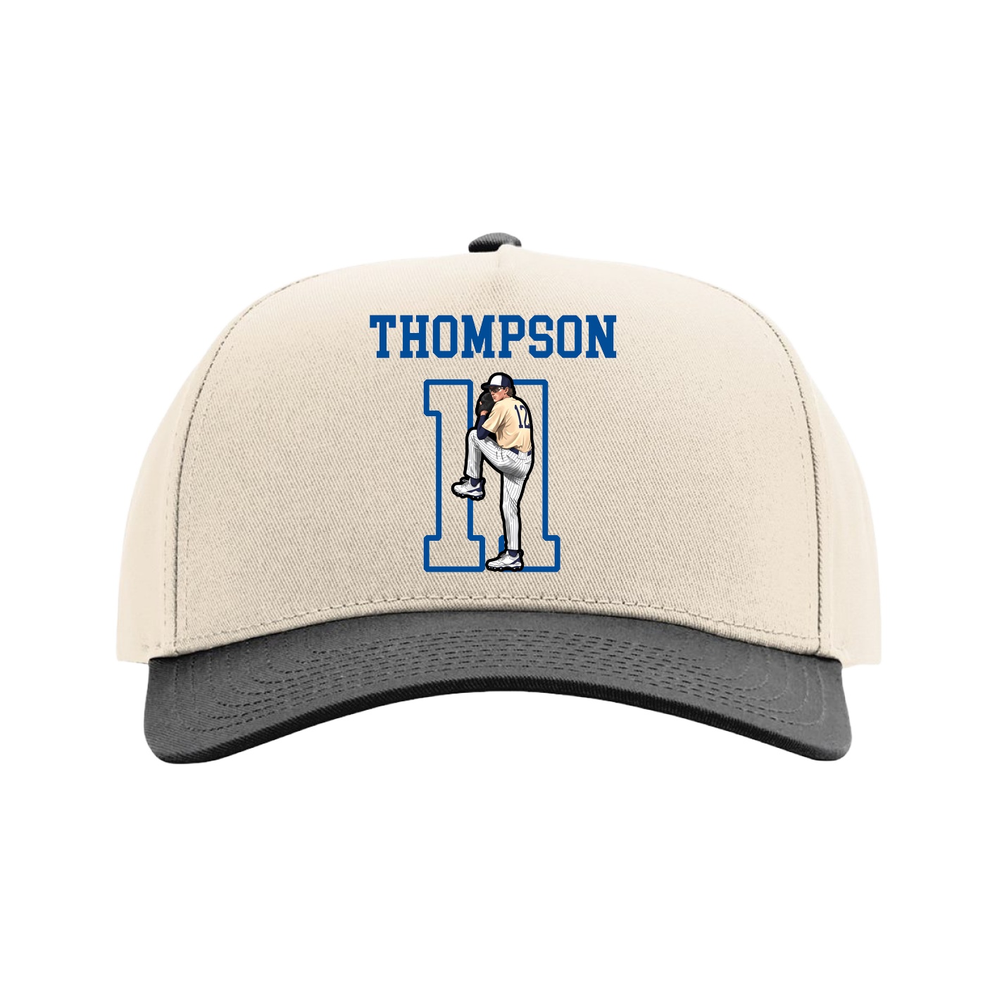 Full Fabric Five-Panel Champ Cap — Shirsey in Cream/Black