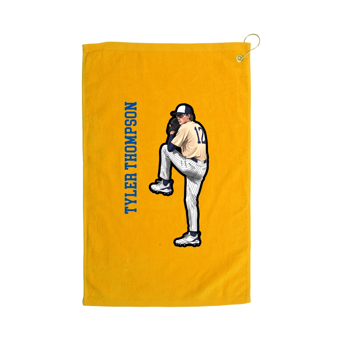 Golf Towel — Name Vertical in Gold