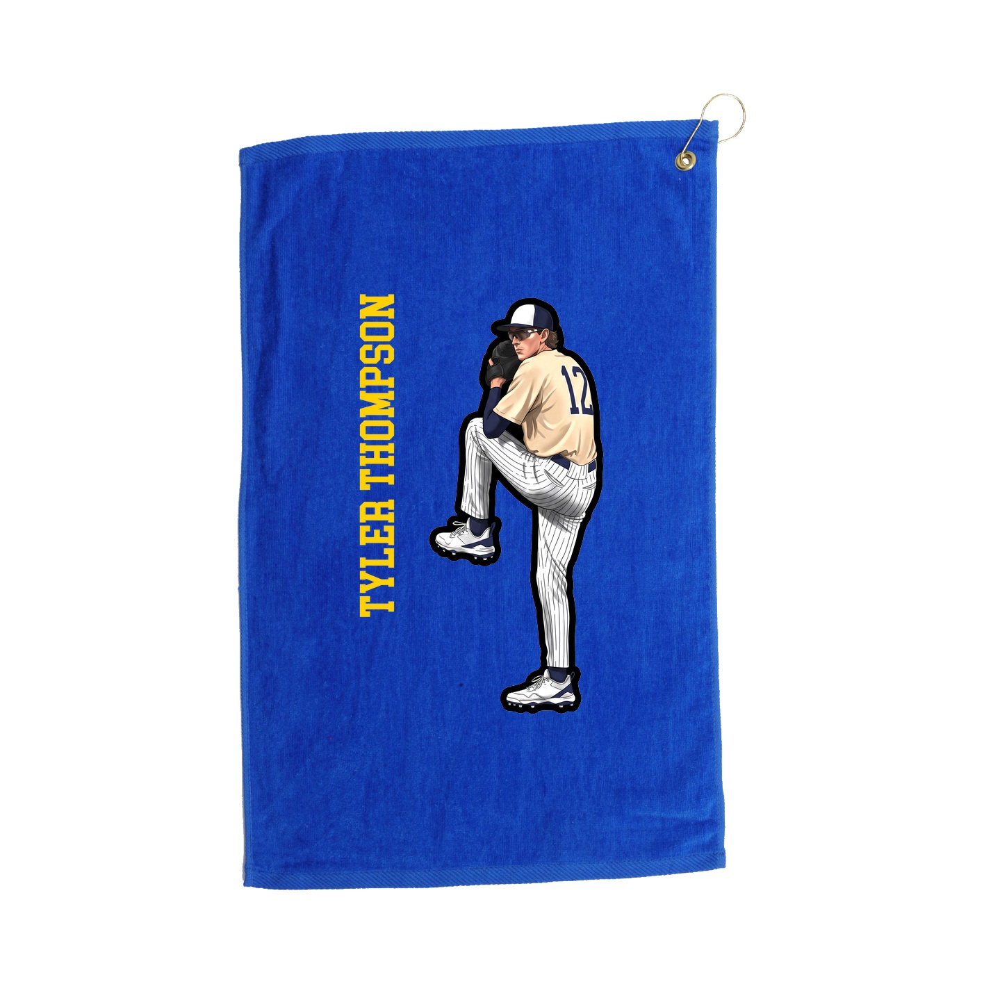 Golf Towel — Name Vertical in Royal