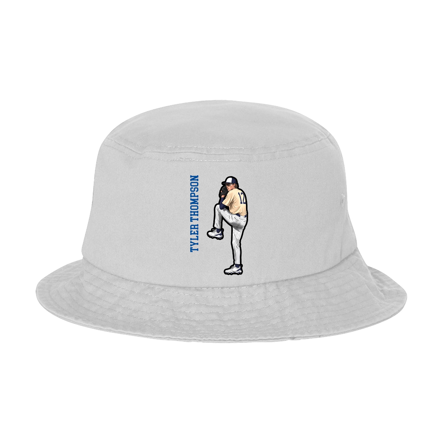 Bucket Cap — Name Vertical in White