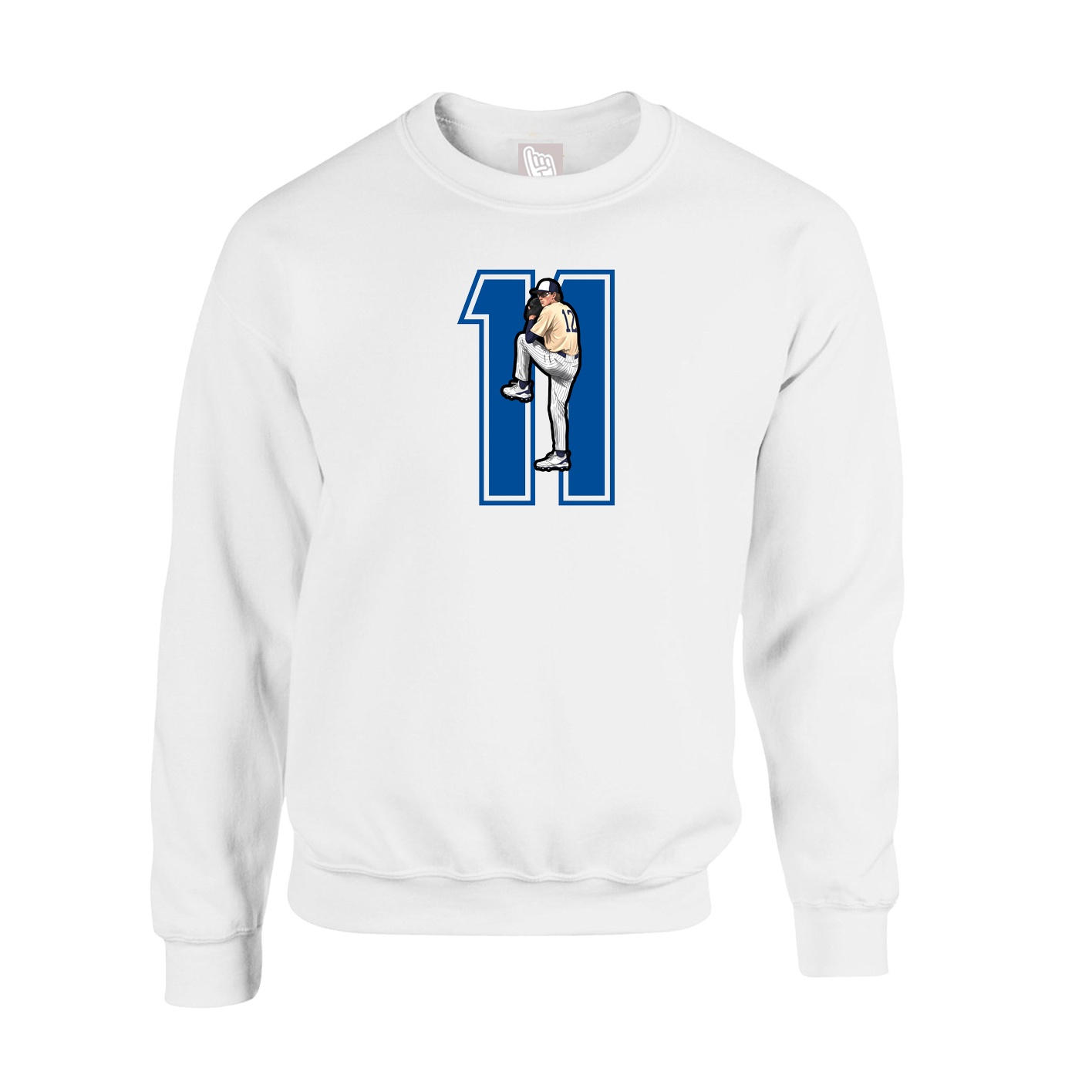 Fleece Crew — Number in White
