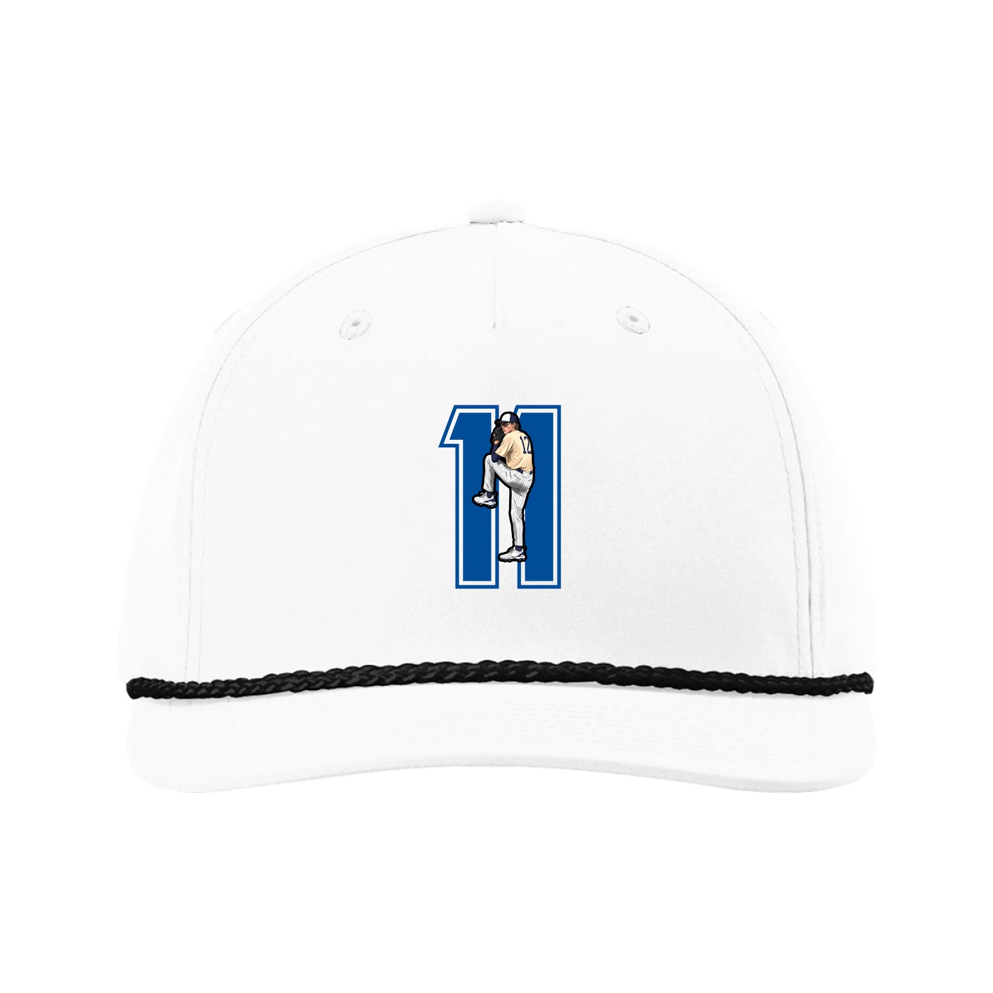 Five-Panel Classic Rope Cap — Number in White