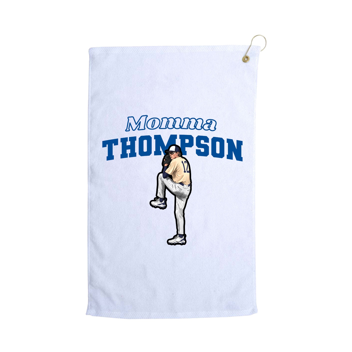 Golf Towel — Mothers Day Block in White