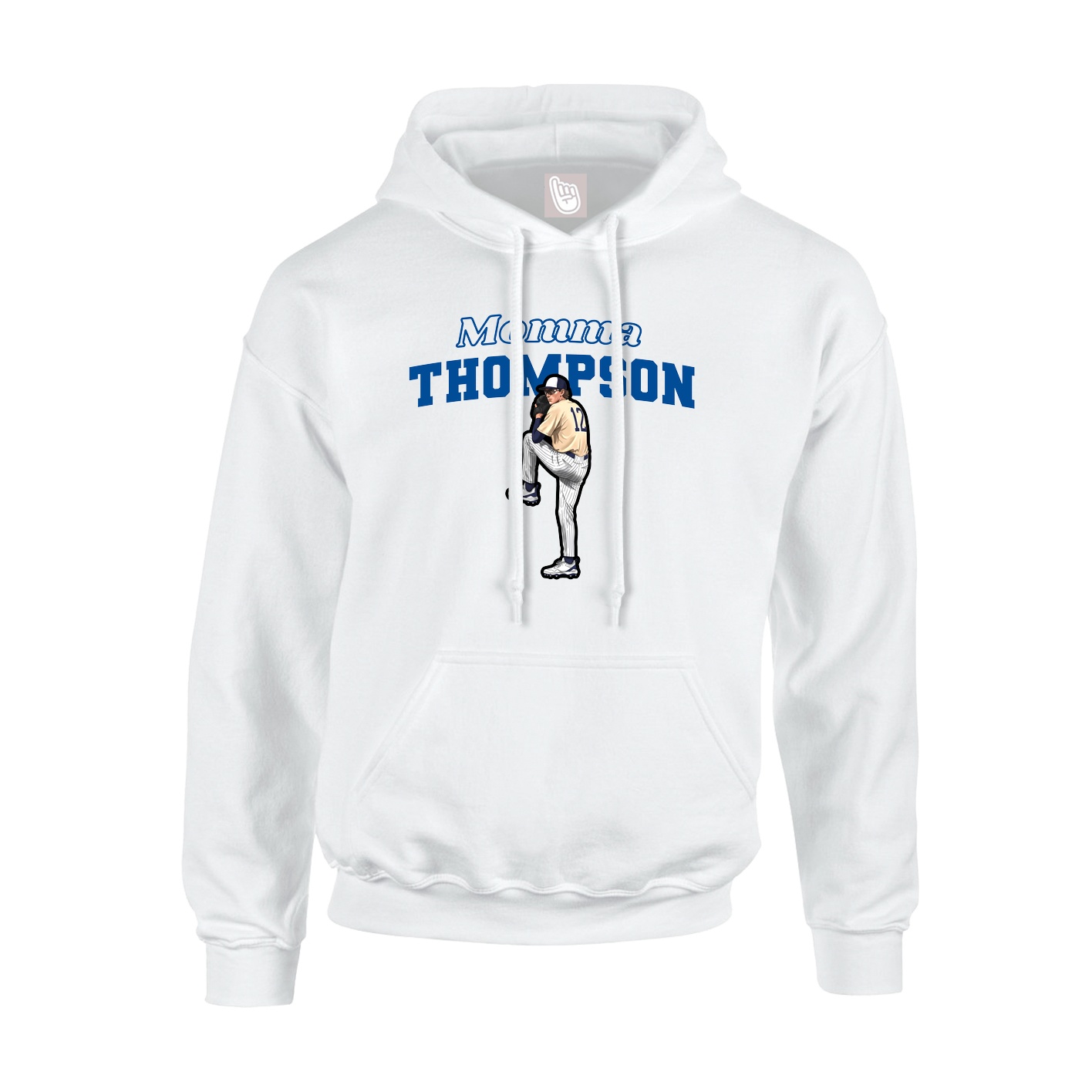 Youth Hoodie — Mothers Day Block in White