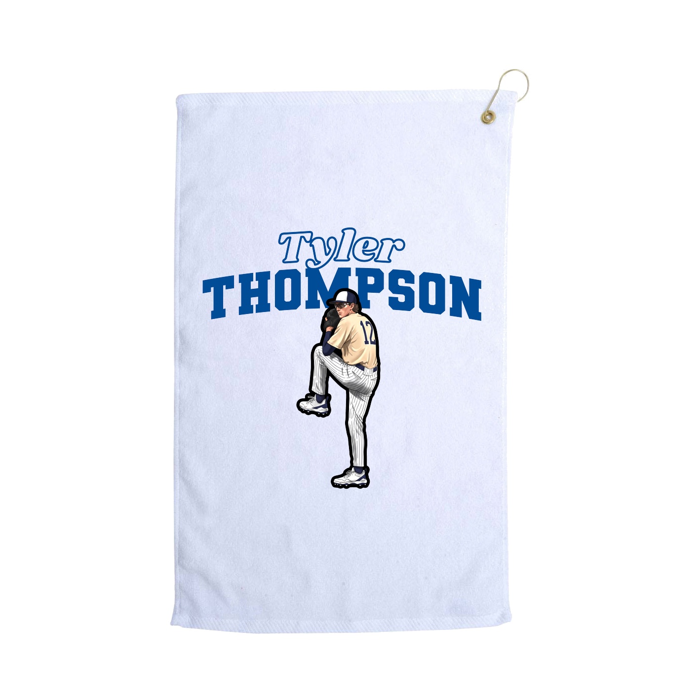 Golf Towel — Name Arch in White