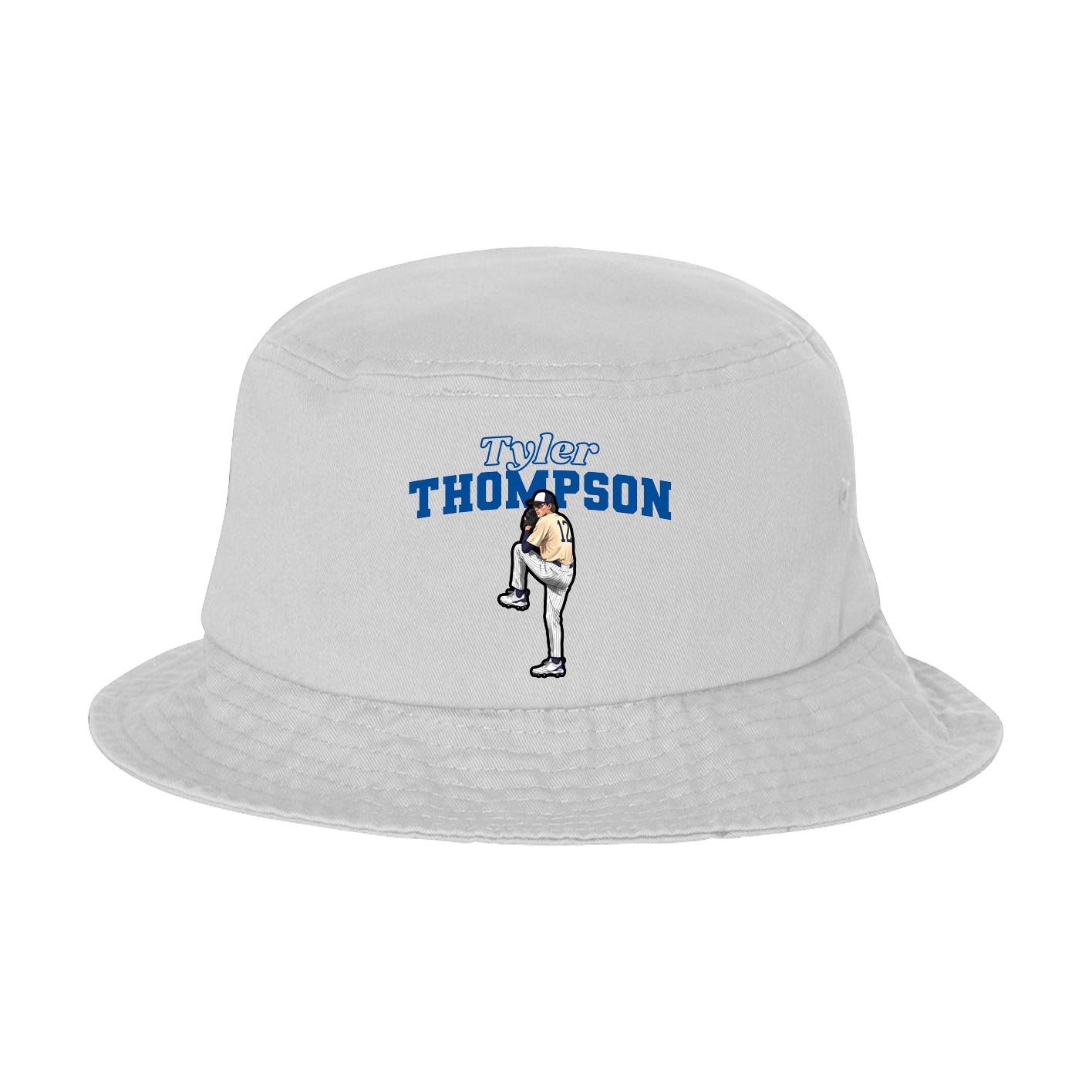 Bucket Cap — Name Arch in White
