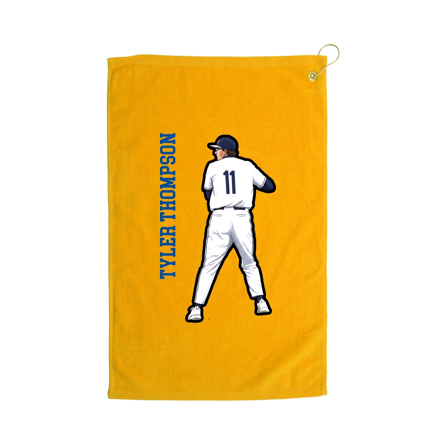 Golf Towel — Name Vertical in Gold