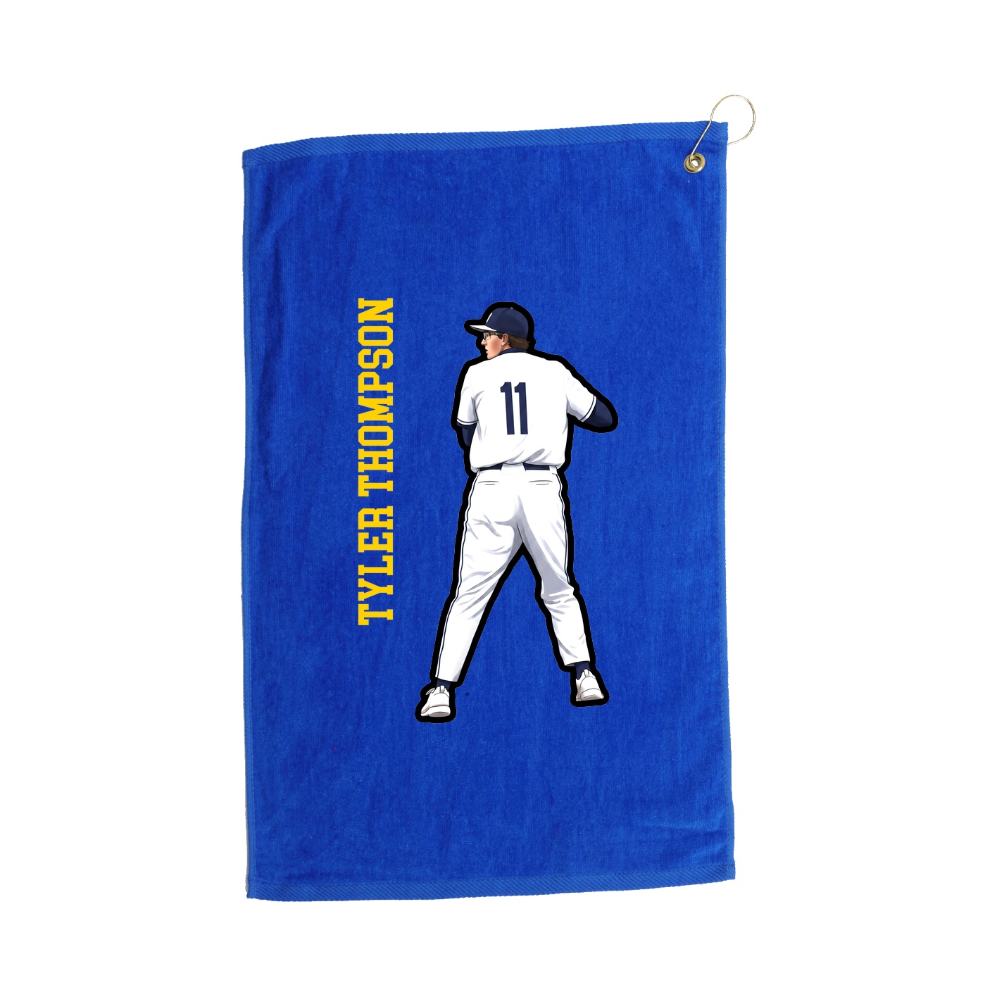 Golf Towel — Name Vertical in Royal