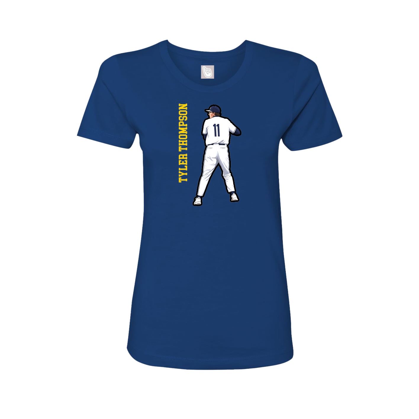 Womens Tee — Name Vertical in Royal
