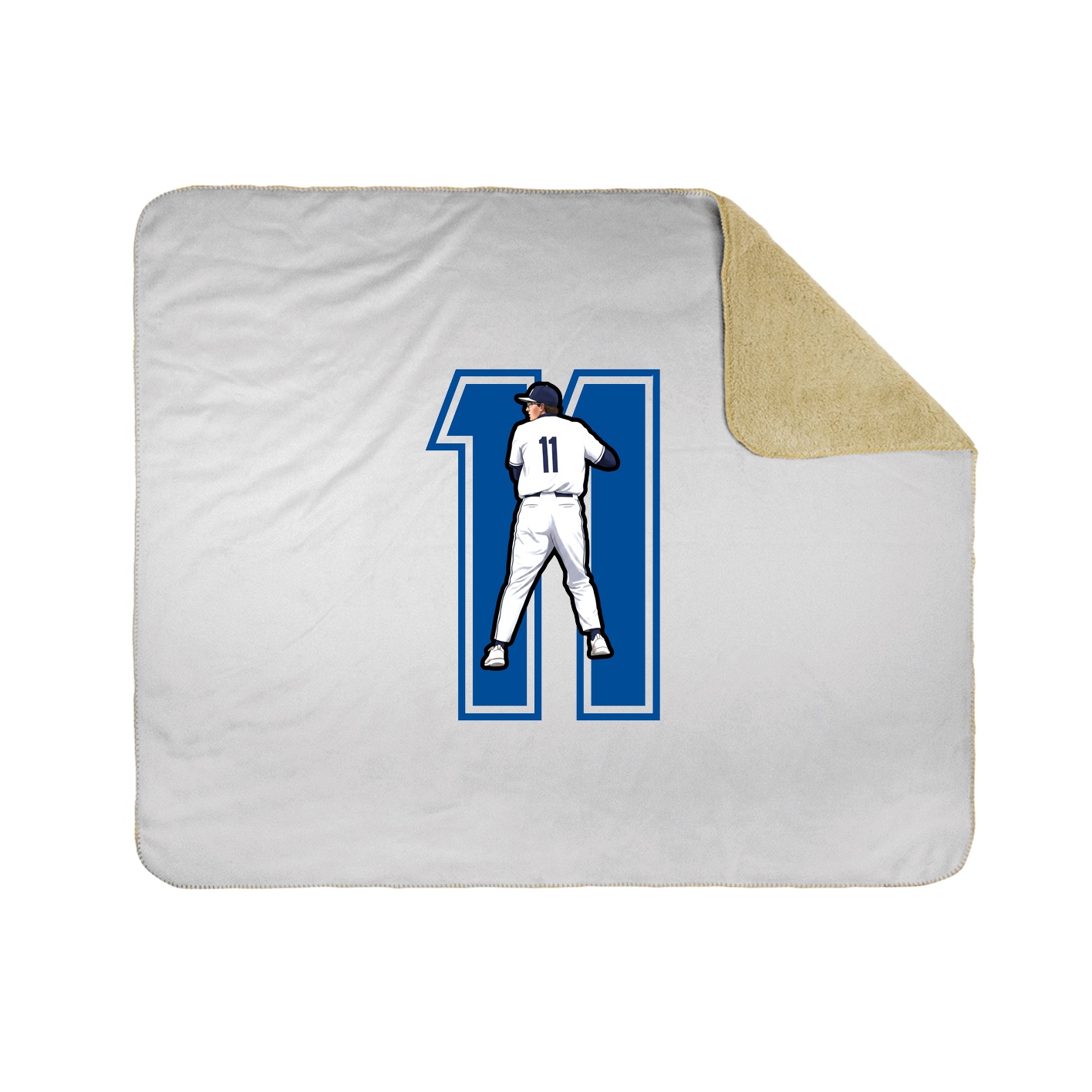 Throw Blanket — Number in White