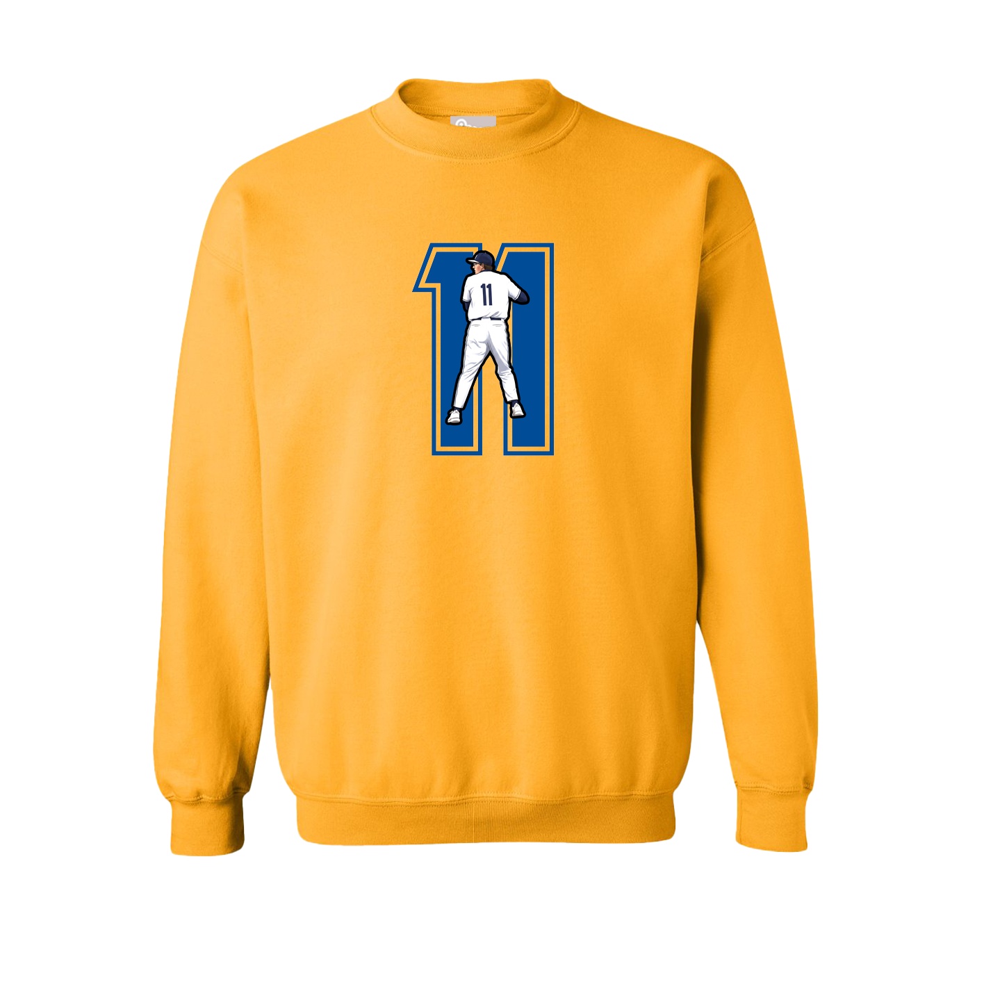 Fleece Crew — Number in Gold