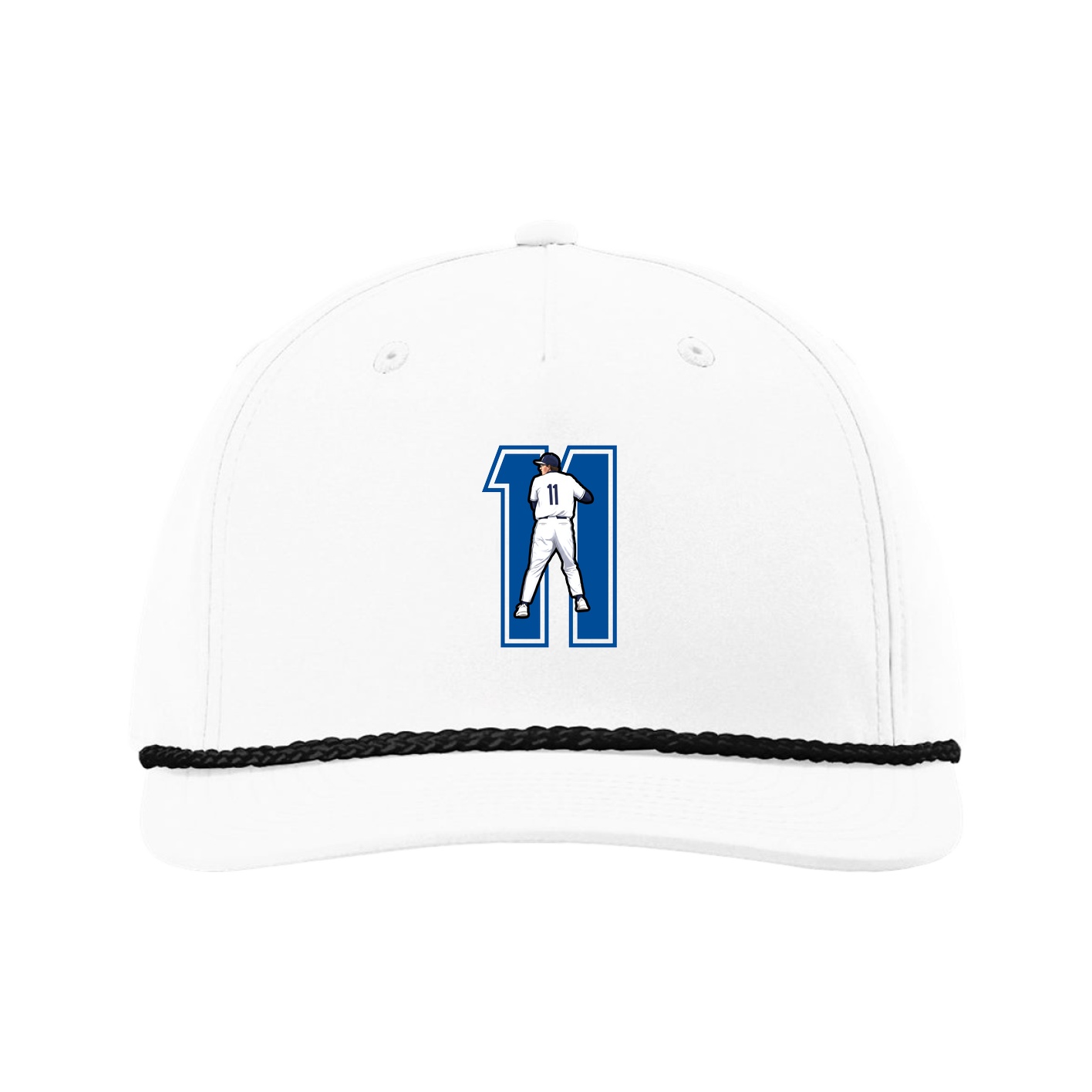 Five-Panel Classic Rope Cap — Number in White