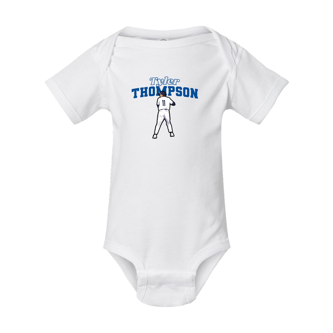 Baby Onesie — Name Arch in White