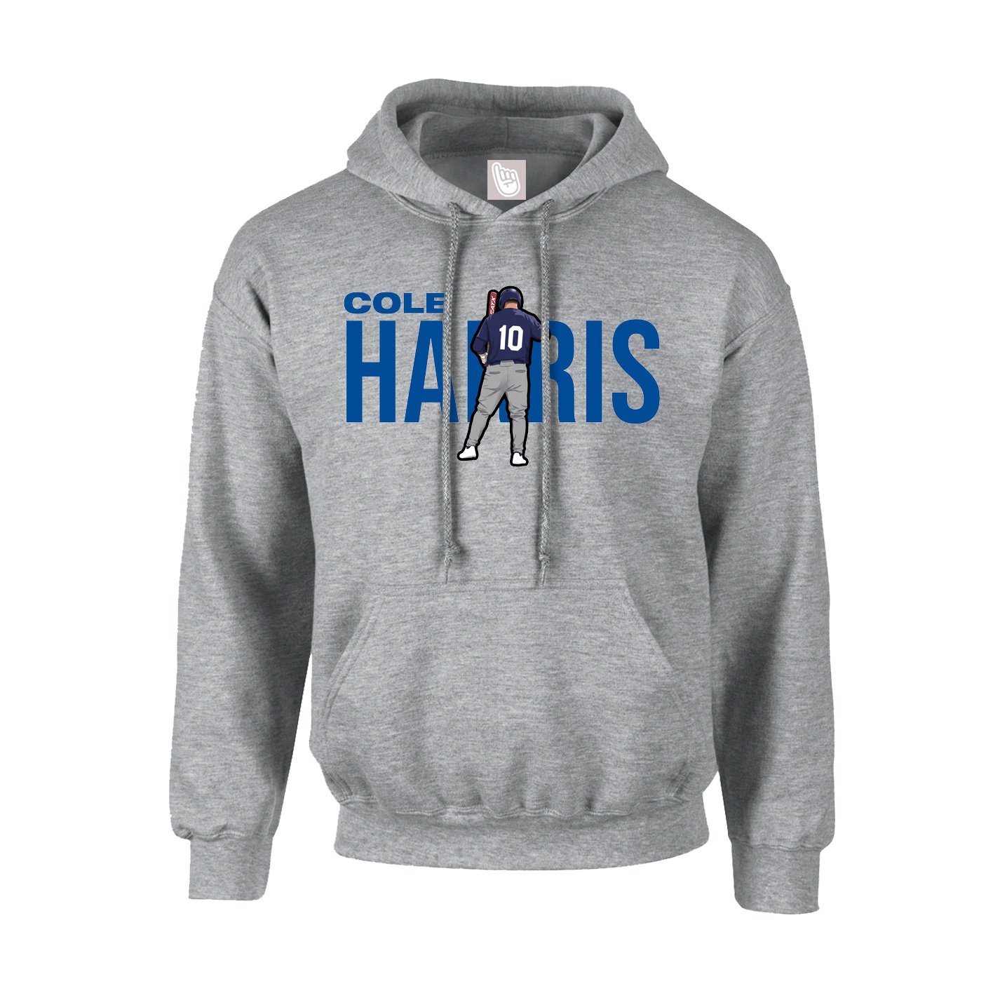 Youth Hoodie — Player Name in Grey