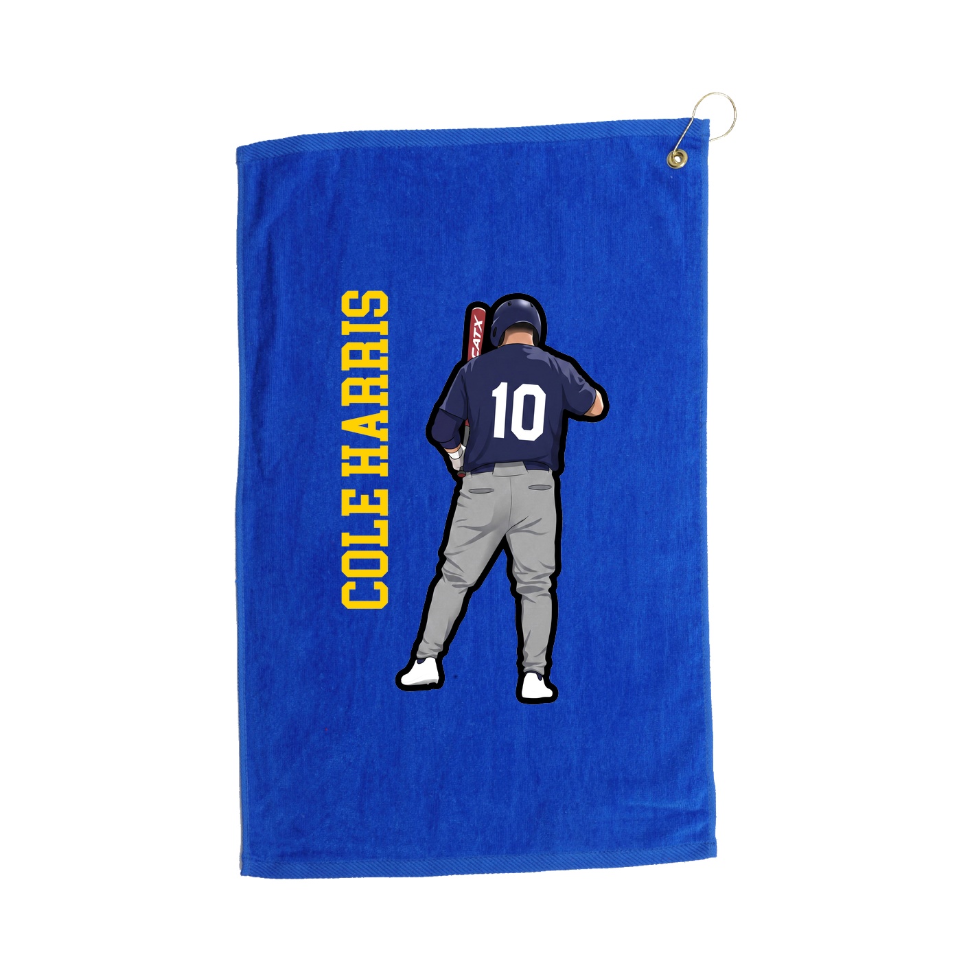 Golf Towel — Name Vertical in Royal