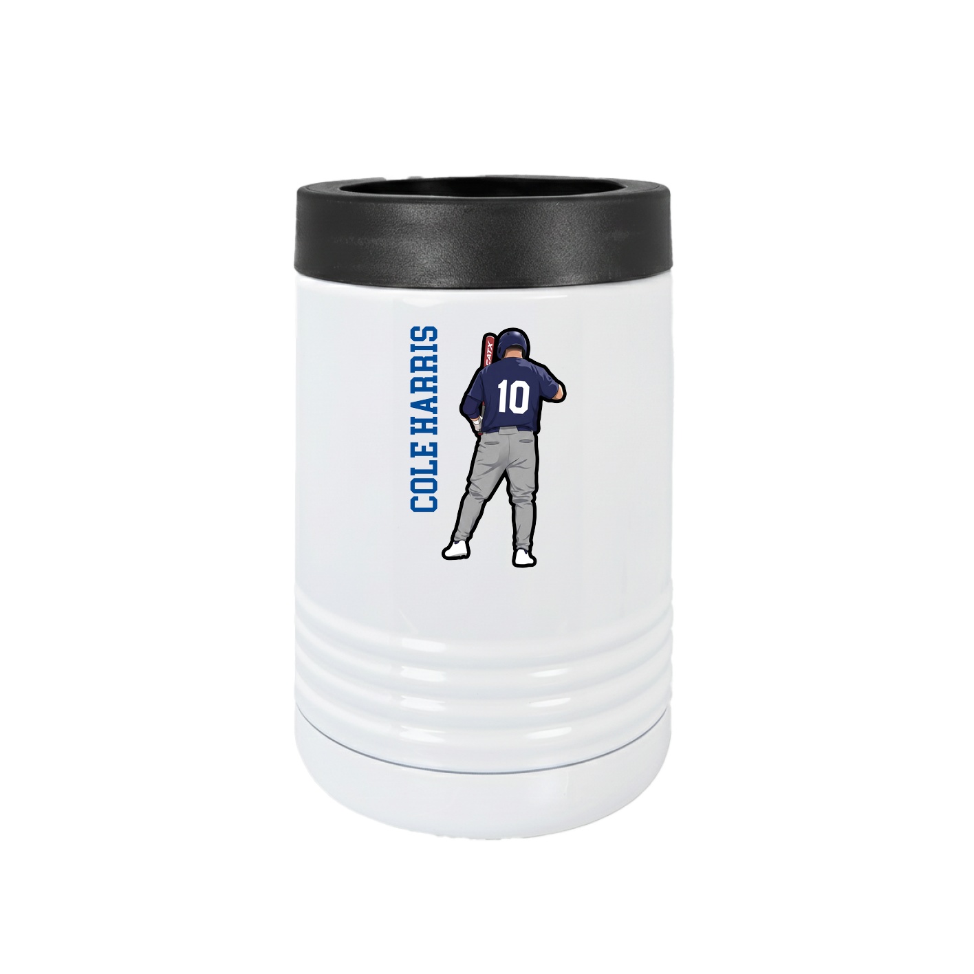 Beverage Holder — Name Vertical in White