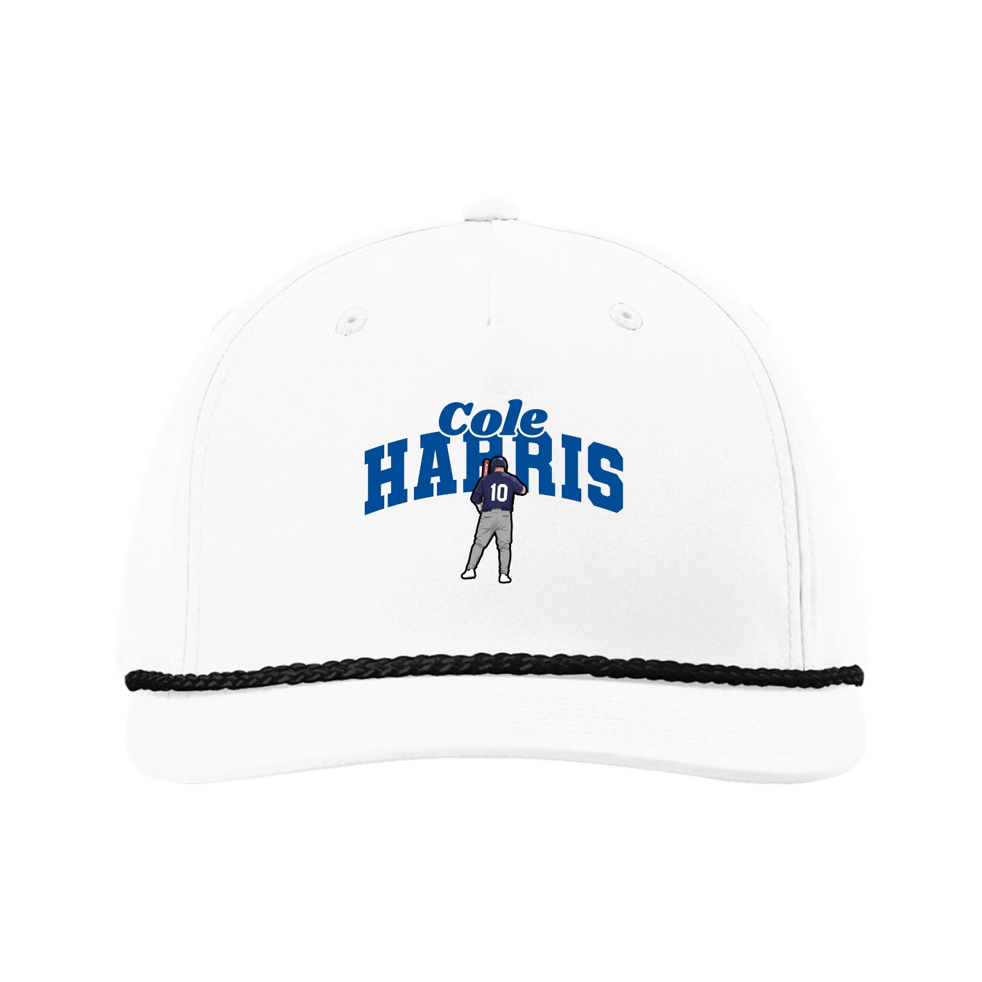 Five-Panel Classic Rope Cap — Signature Arch in White