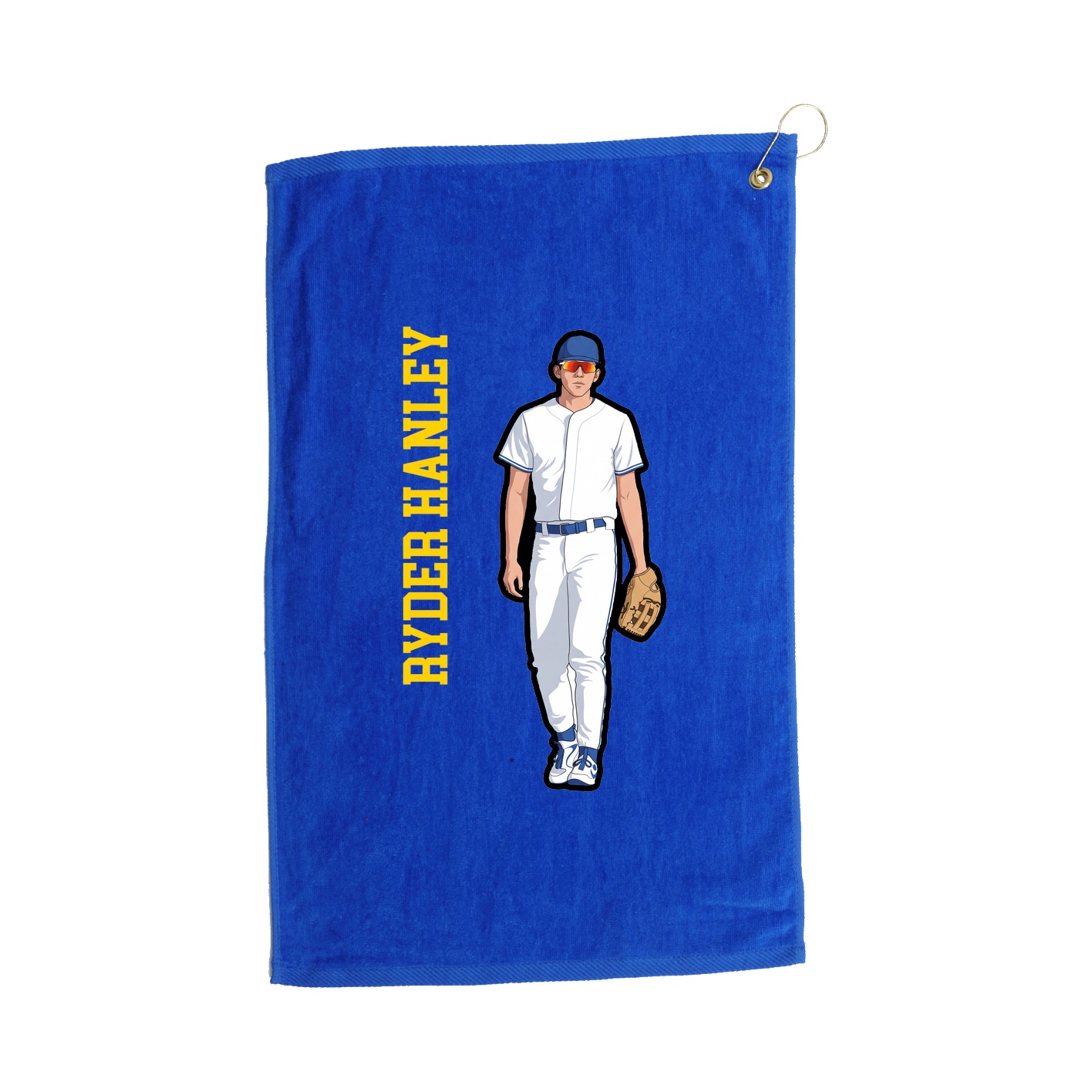 Golf Towel — Name Vertical in Royal