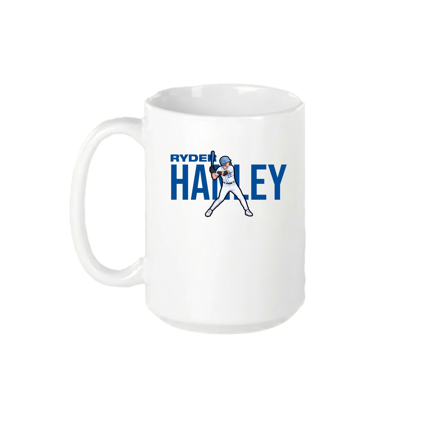 15oz Coffee Mug — Player Name in White