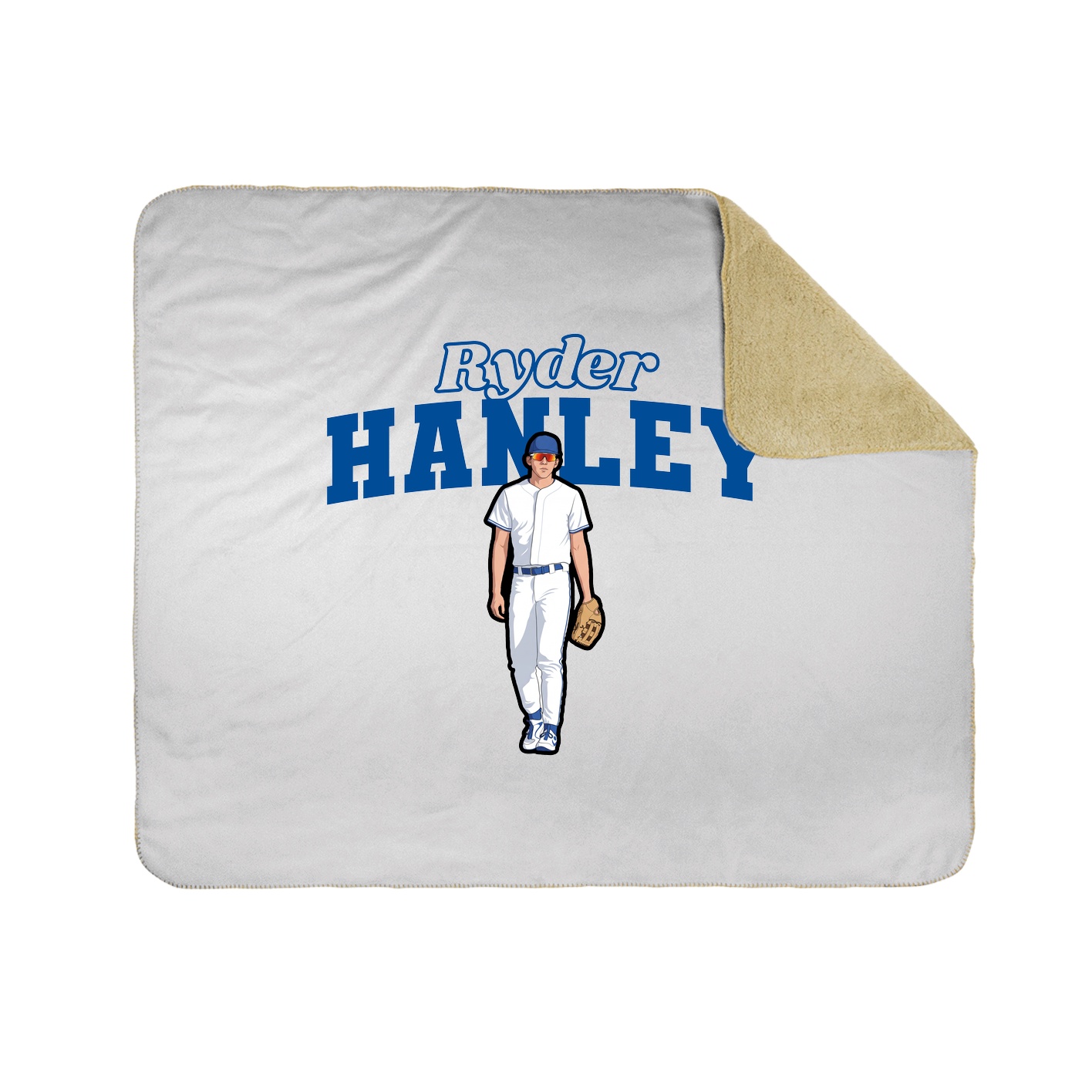 Throw Blanket — Name Arch in White