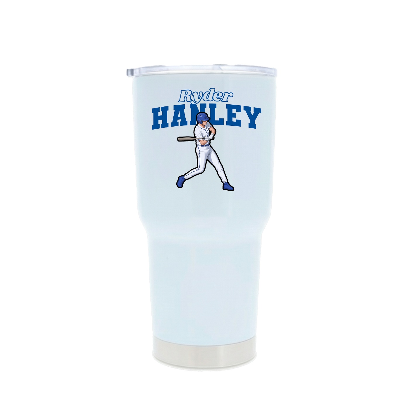 30oz Stainless Steel Tumbler — Name Arch in White