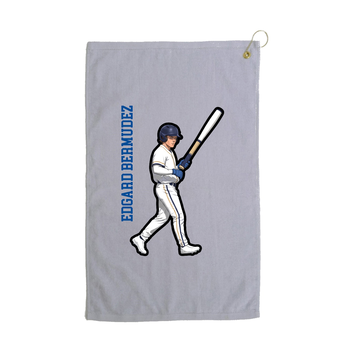 Golf Towel — Name Vertical in Grey