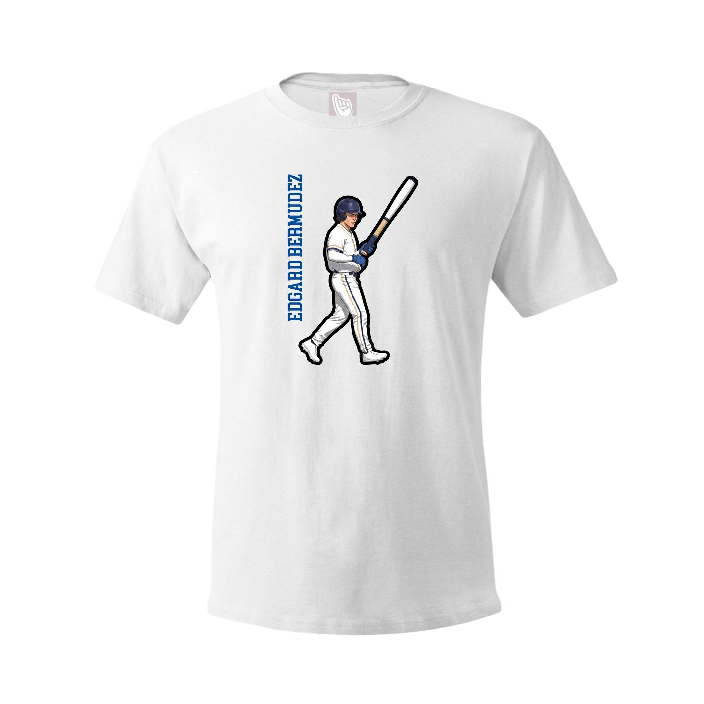 Youth Tee — Name Vertical in White