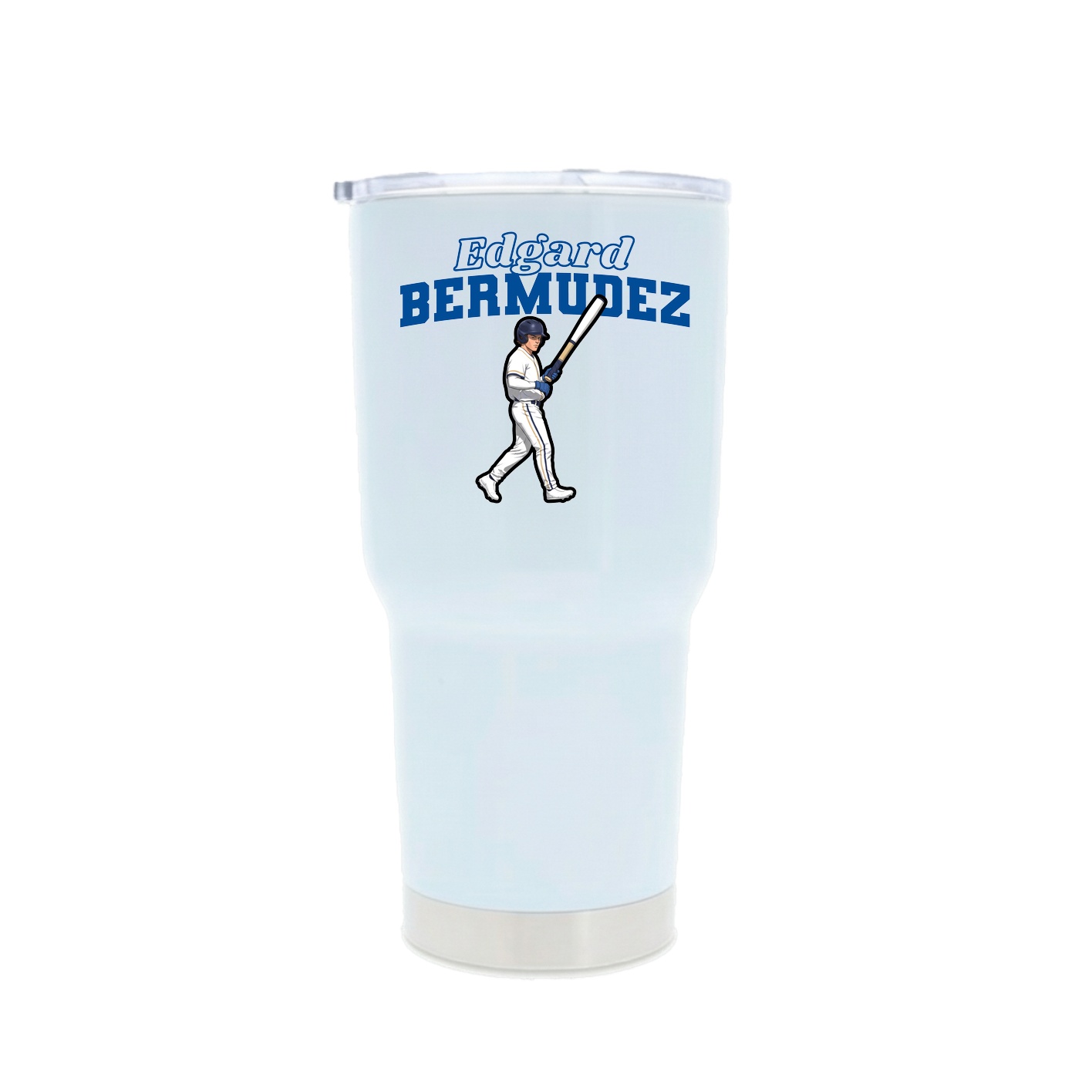 30oz Stainless Steel Tumbler — Name Arch in White