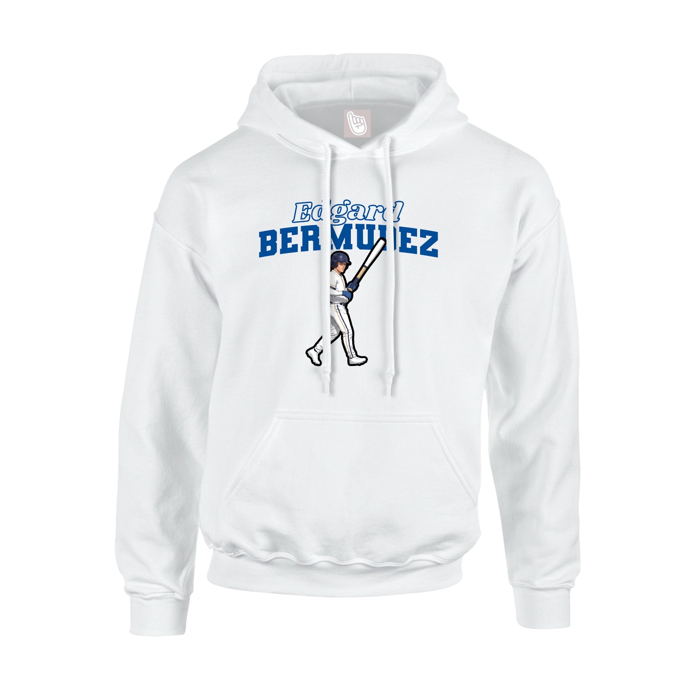 Youth Hoodie — Name Arch in White