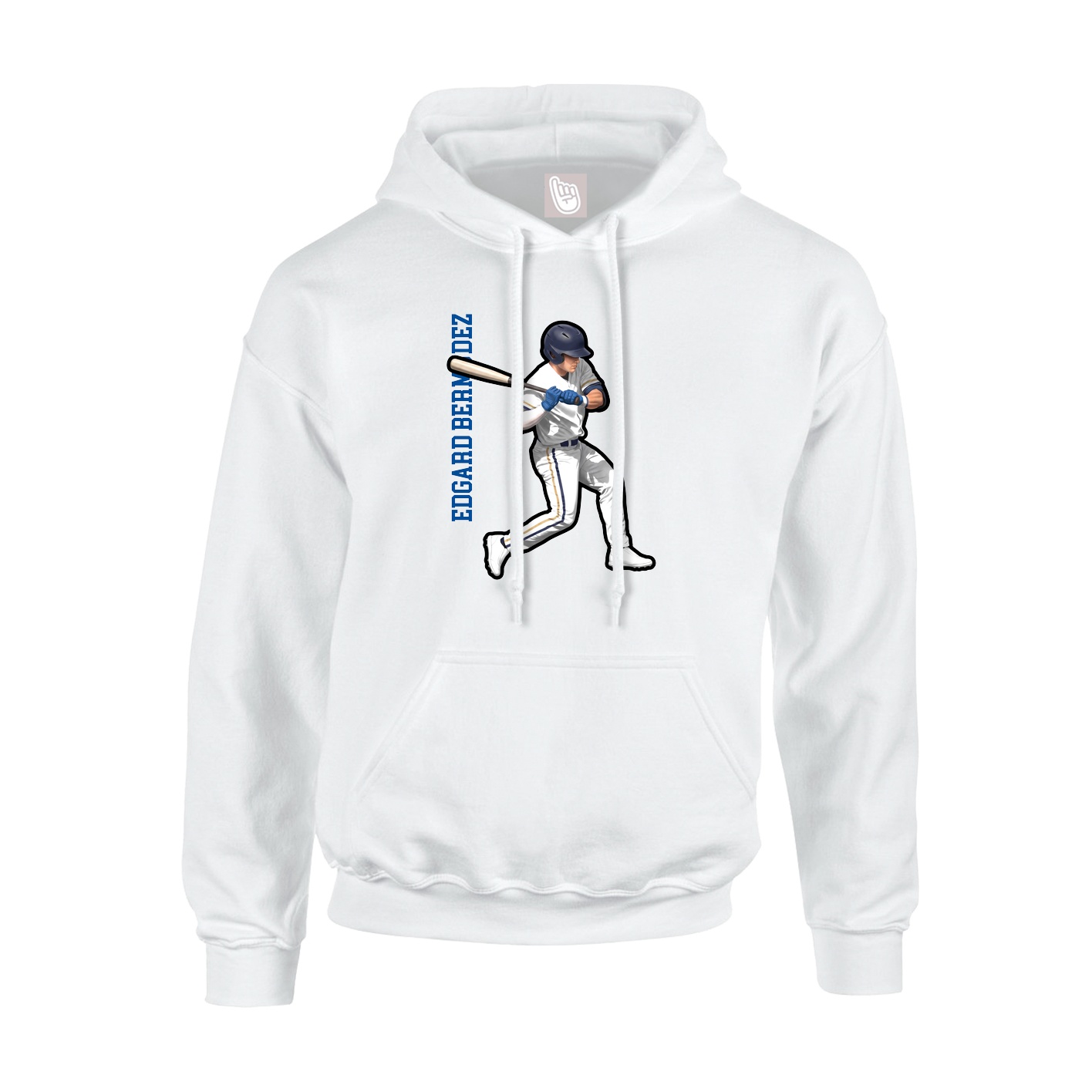 Youth Hoodie — Name Vertical in White