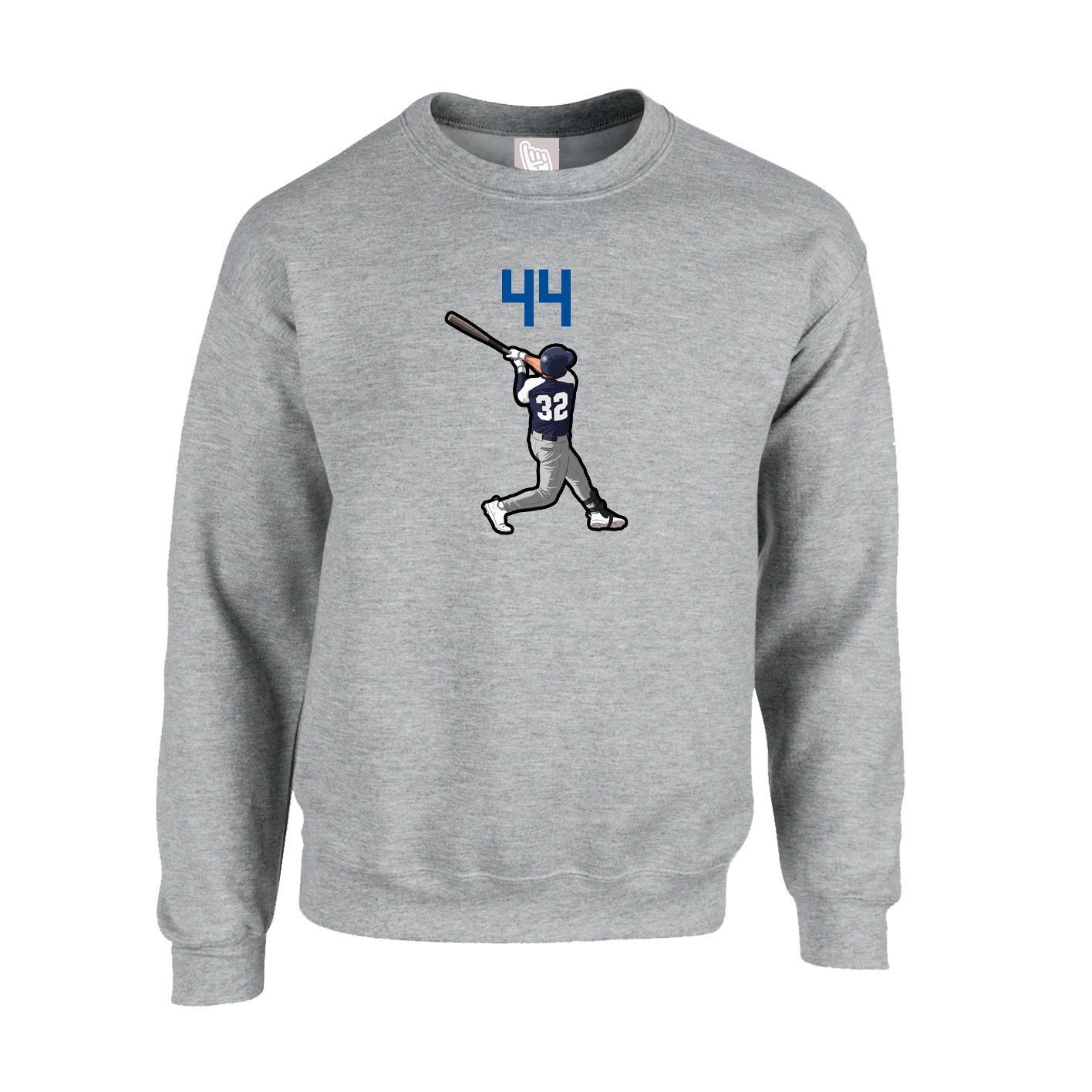 Fleece Crew — Number Top in Grey