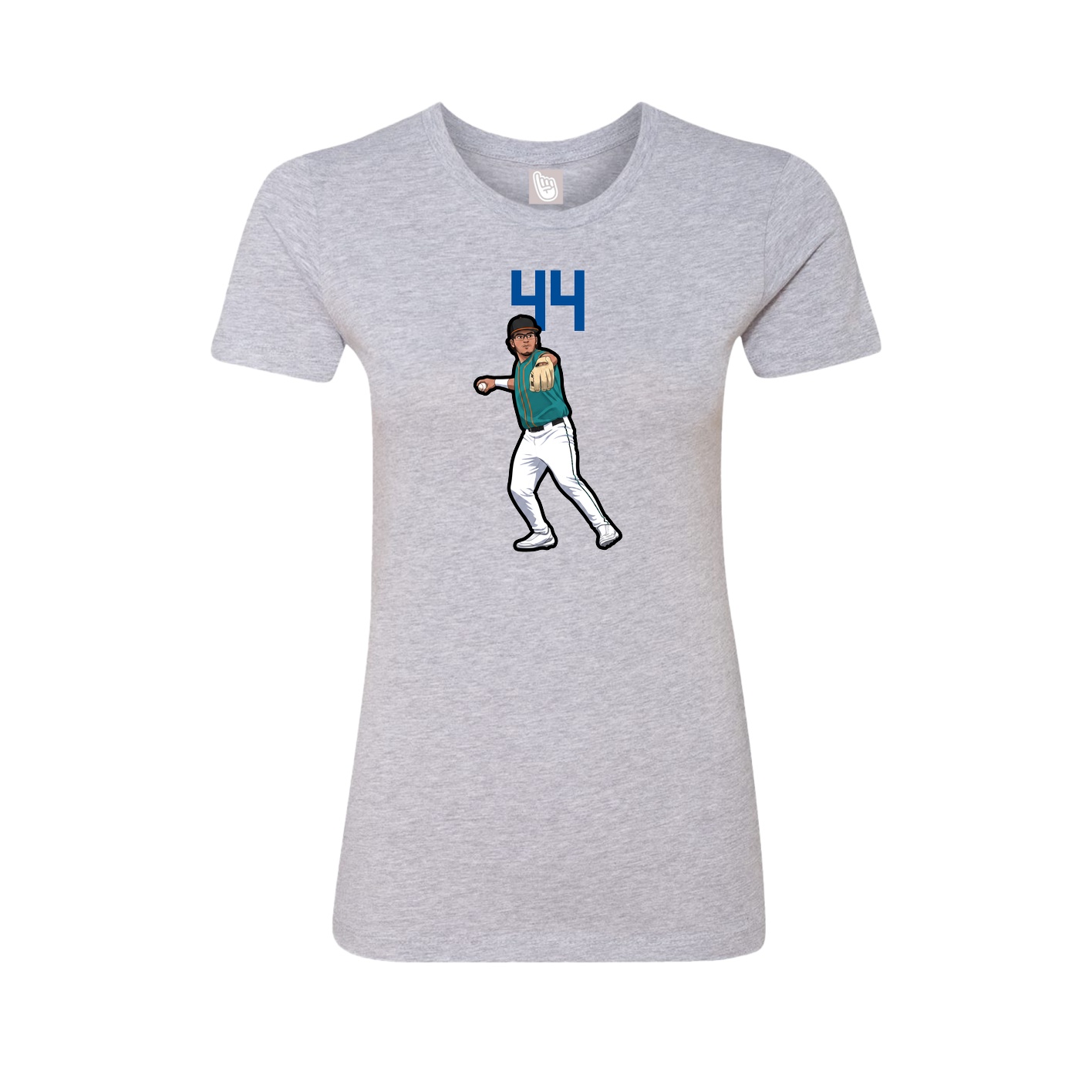 Fitted Women's Tee — Number Top in Grey