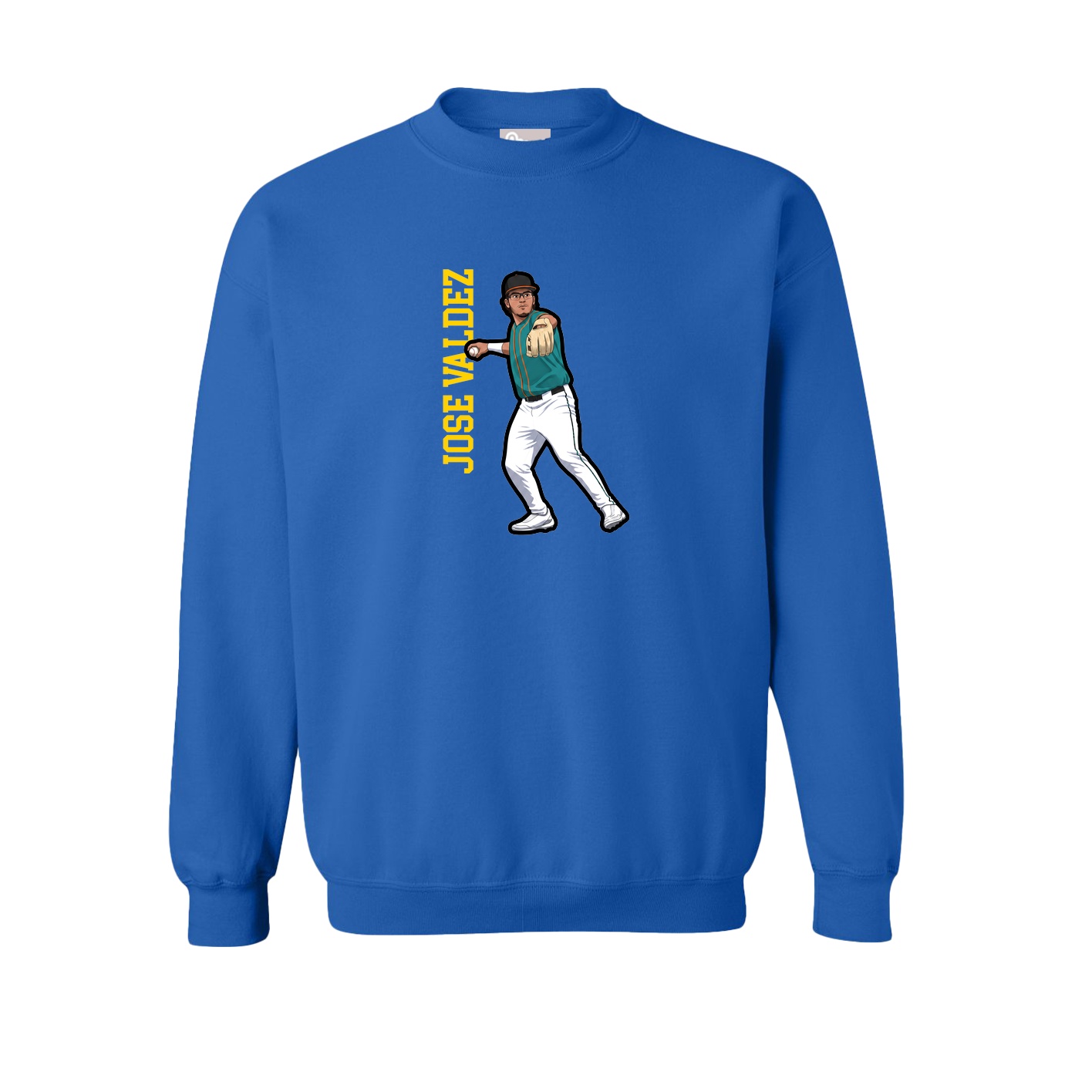 Fleece Crew — Name Vertical in Royal