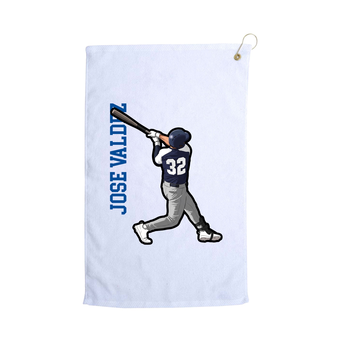 Golf Towel — Name Vertical in White