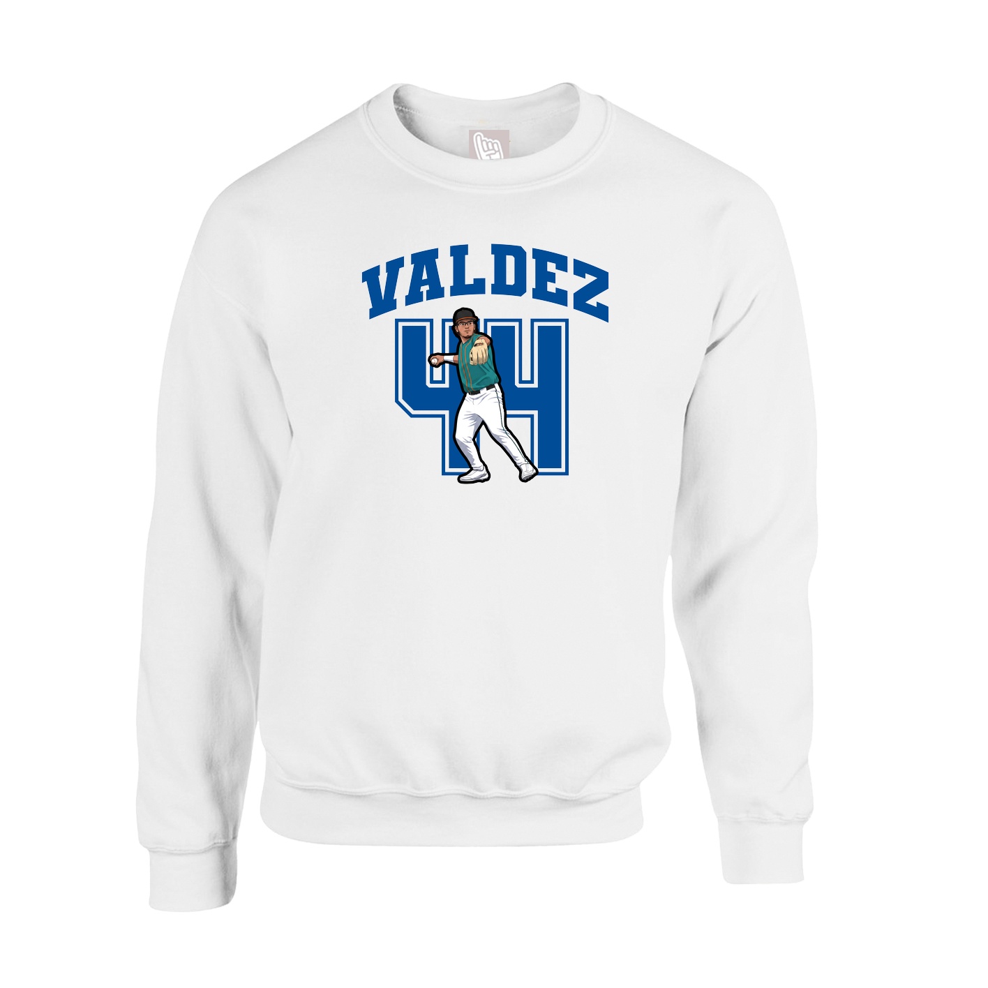 Fleece Crew — Number in White