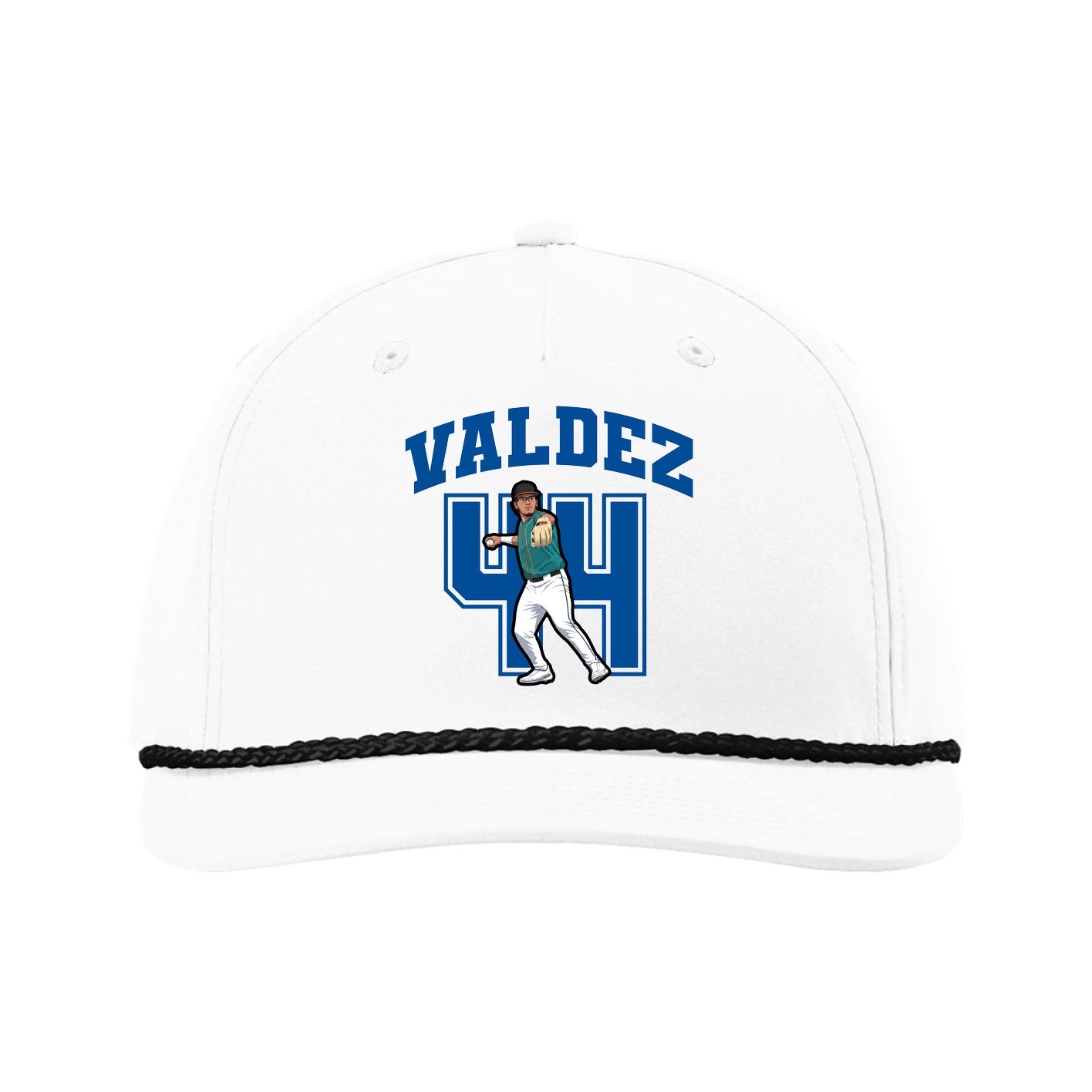 Five-Panel Classic Rope Cap — Number in White