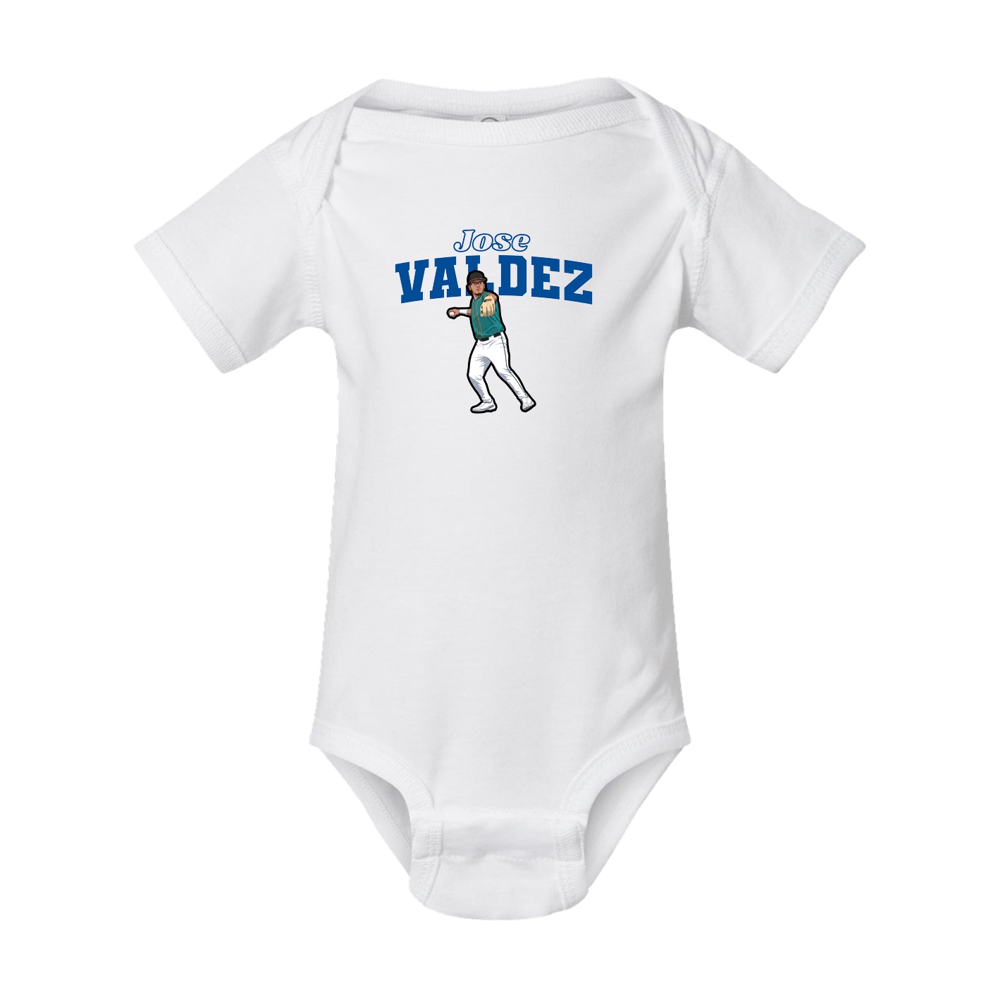 Baby Onesie — Name Arch in White
