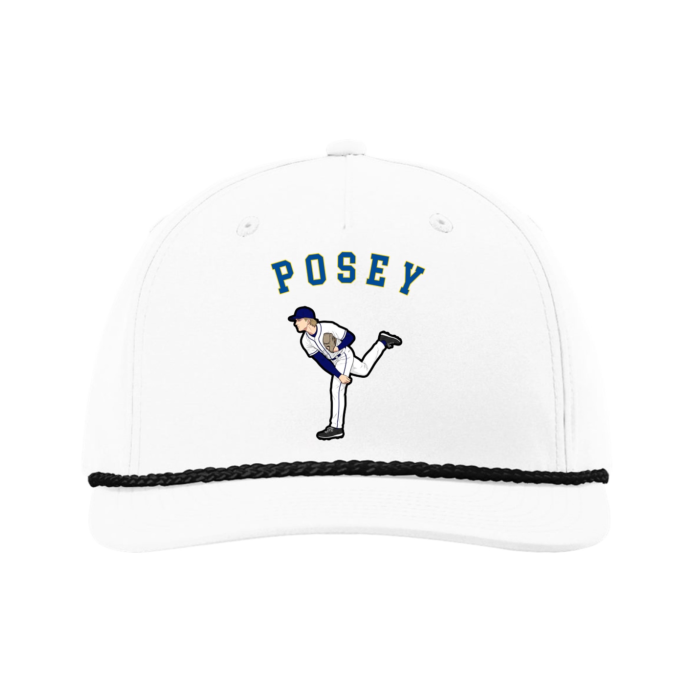 Five-Panel Classic Rope Cap — Shirsey Arch in White