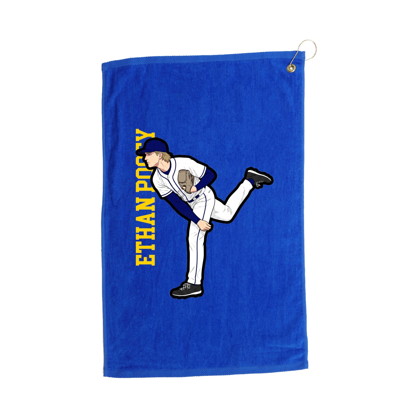 Golf Towel — Name Vertical in Royal