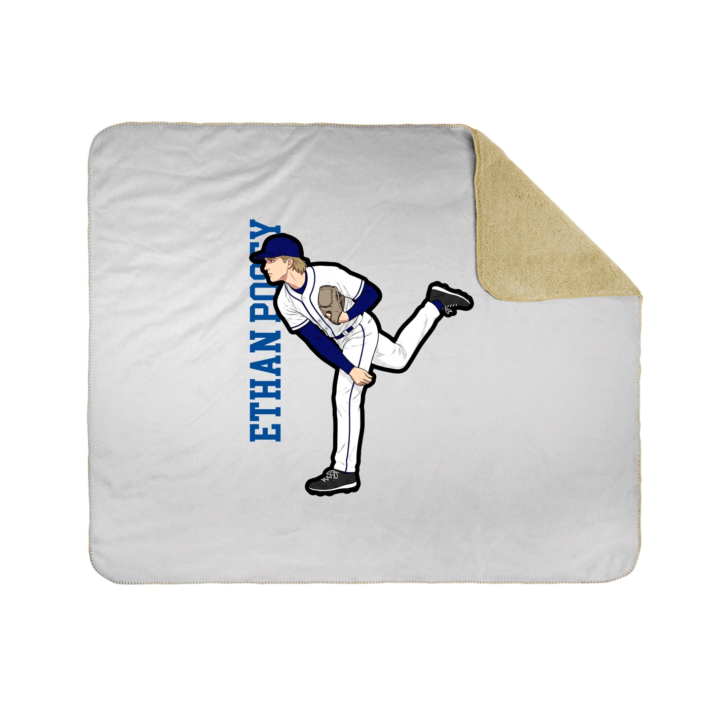 Throw Blanket — Name Vertical in White