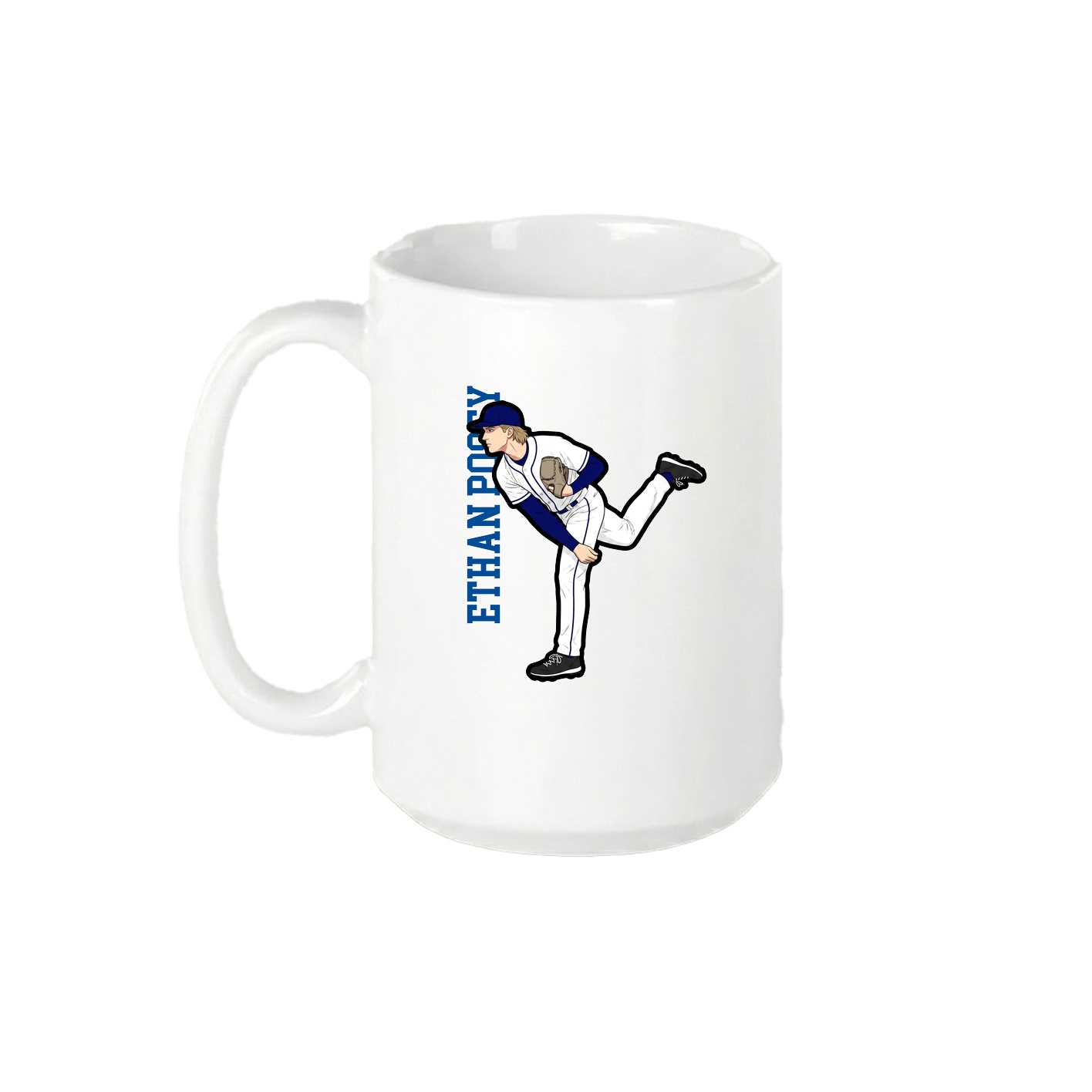 15oz Coffee Mug — Name Vertical in White