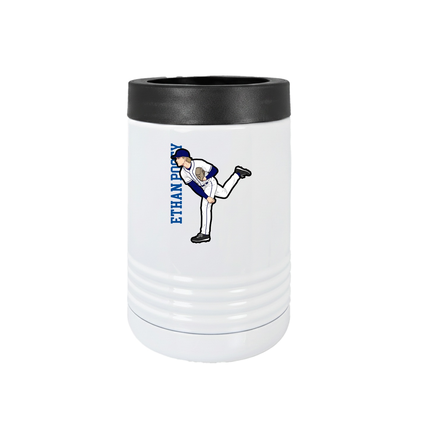 Beverage Holder — Name Vertical in White