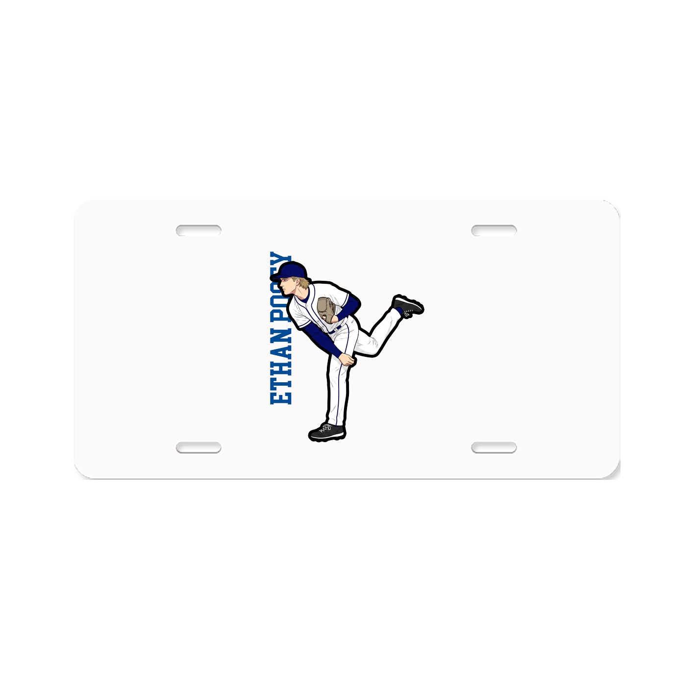 License Plate — Name Vertical in Classic